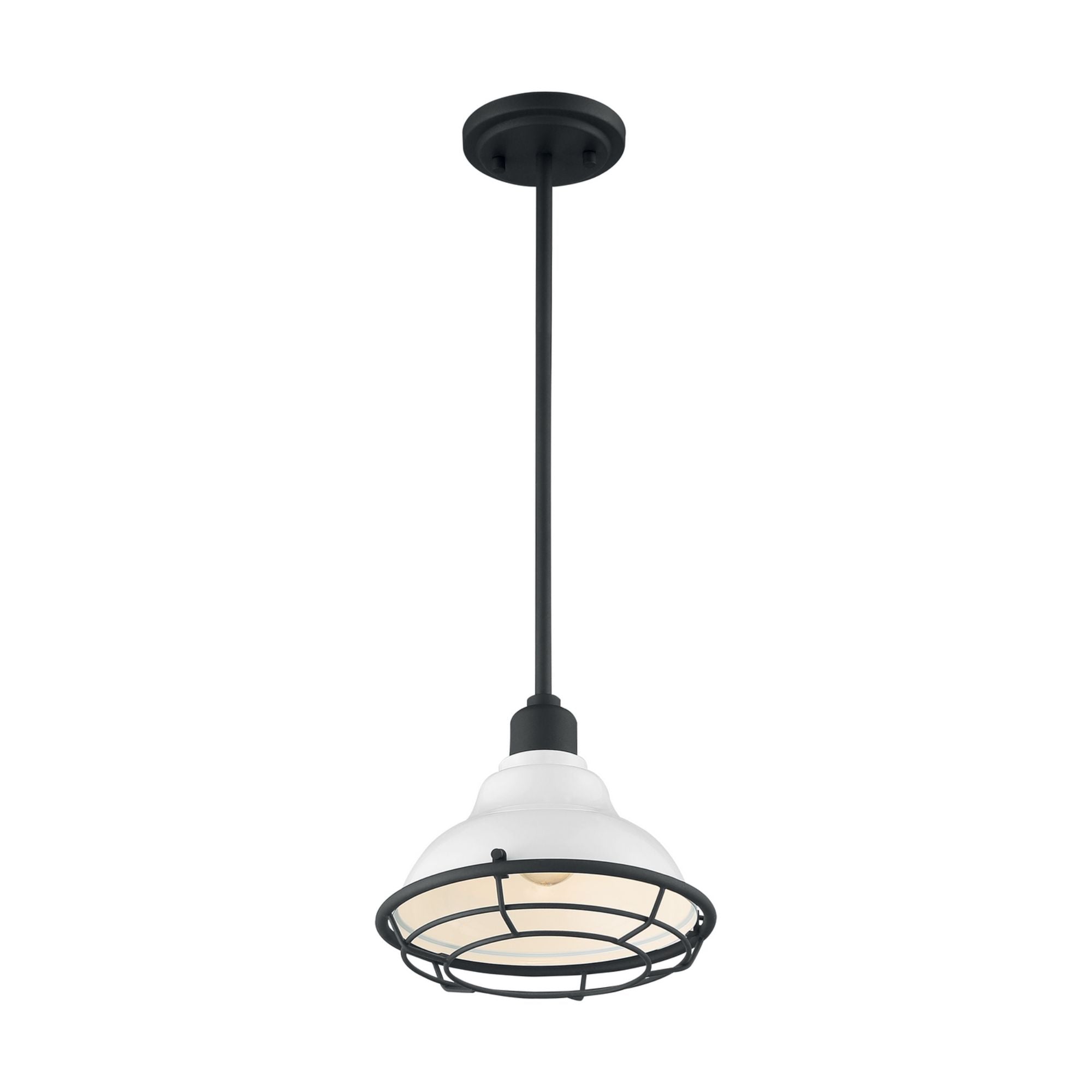 Newbridge 10" Pendant, Gloss White / Black Finish - Bees Lighting