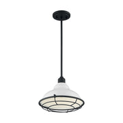 Newbridge 12" Pendant, Gloss White / Black Finish - Bees Lighting