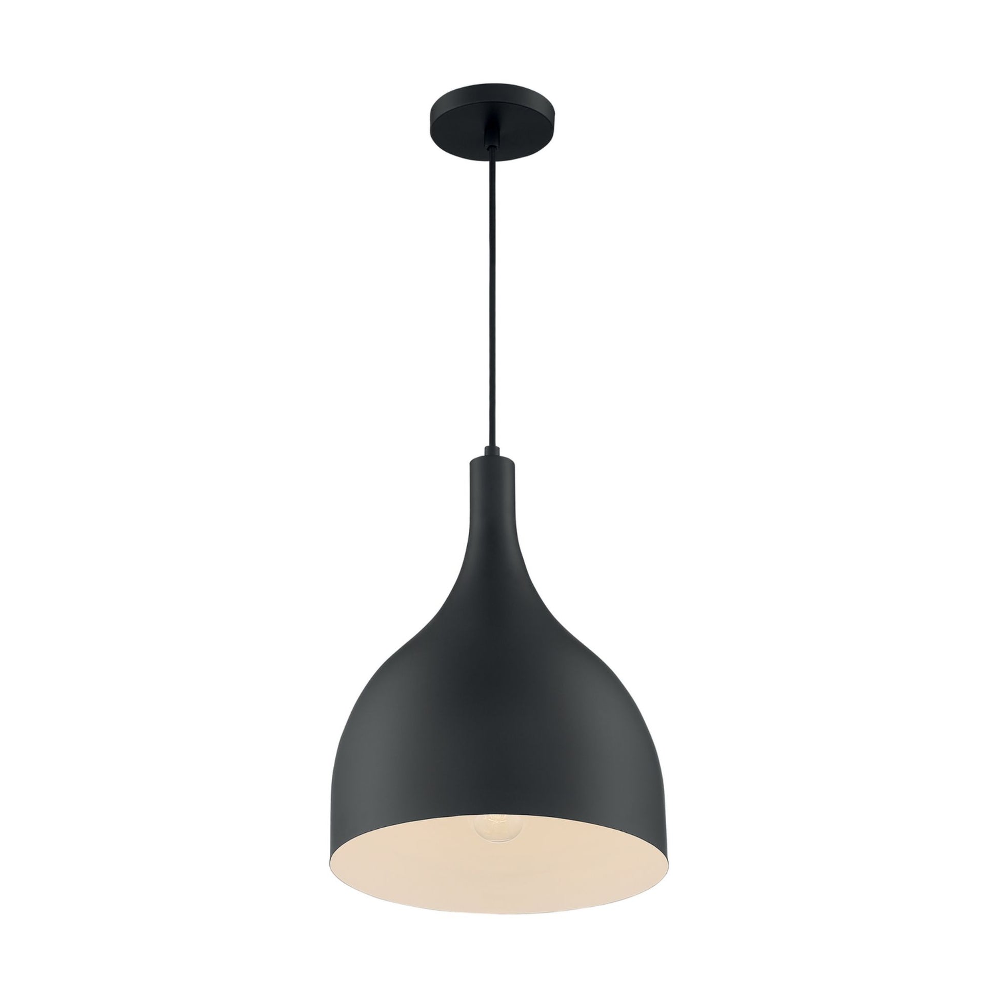 Bellcap 16" Pendant, Matte Black Finish - Bees Lighting