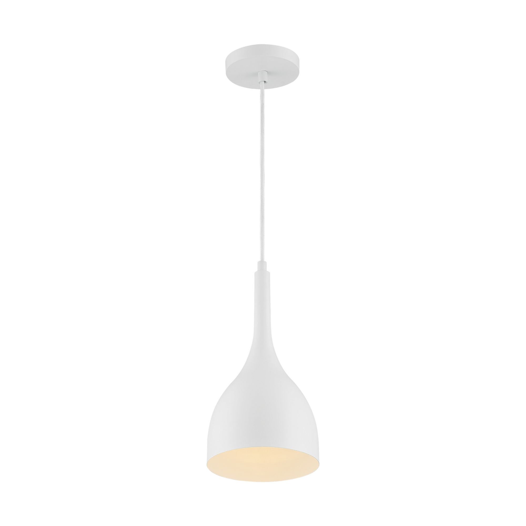Bellcap 13" Pendant, Matte White Finish