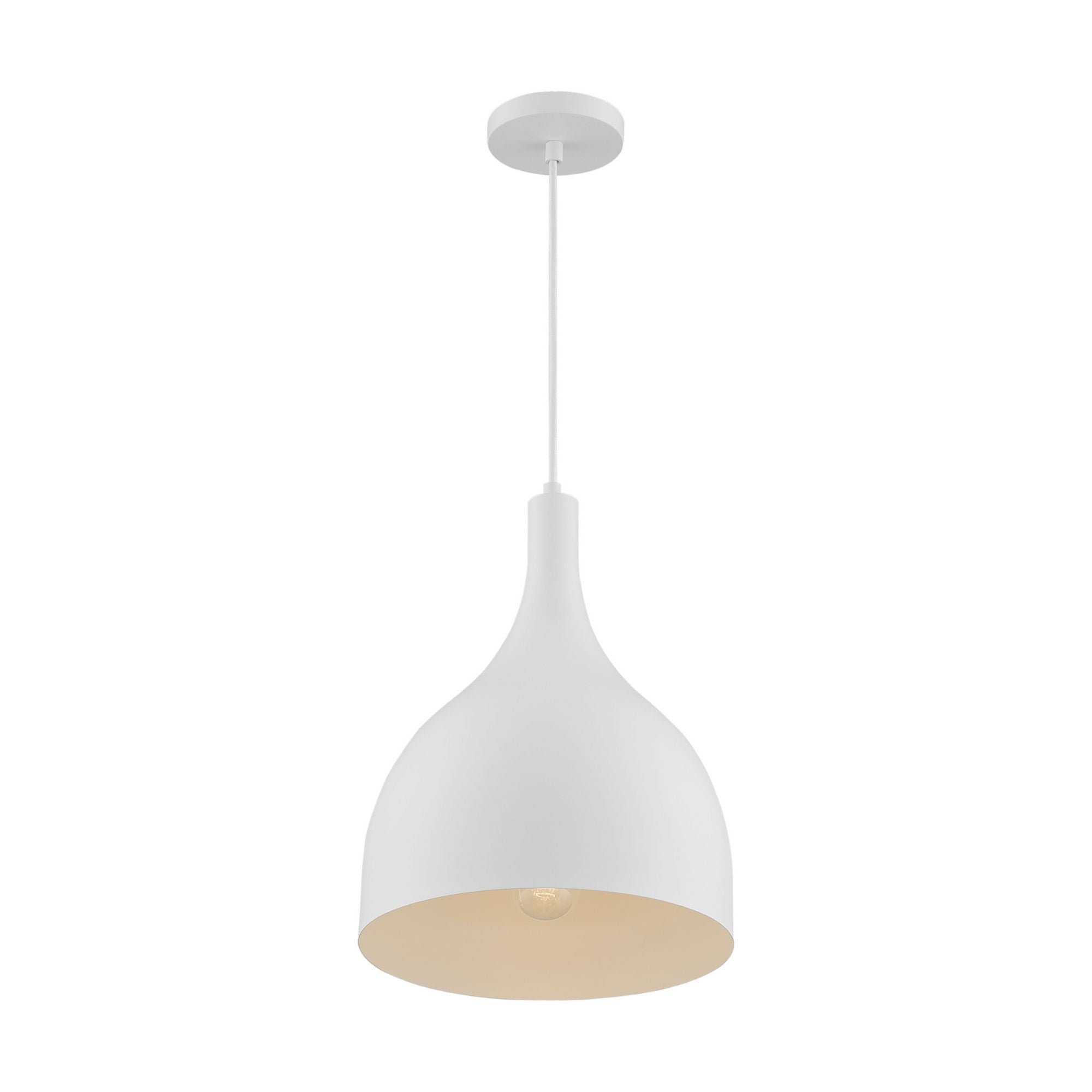 Bellcap 16" Pendant, Matte White Finish - Bees Lighting
