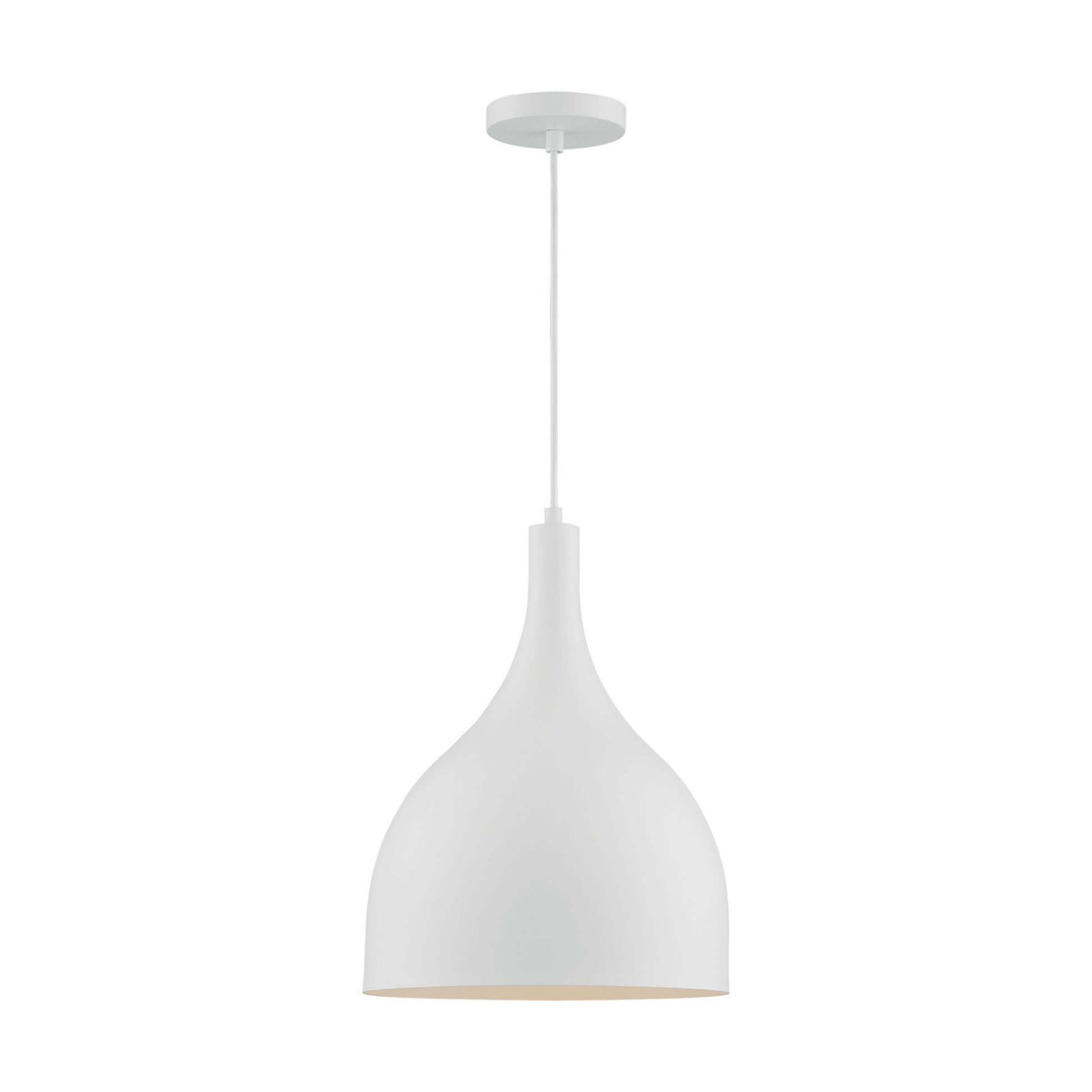 Bellcap 16" Pendant, Matte White Finish - Bees Lighting
