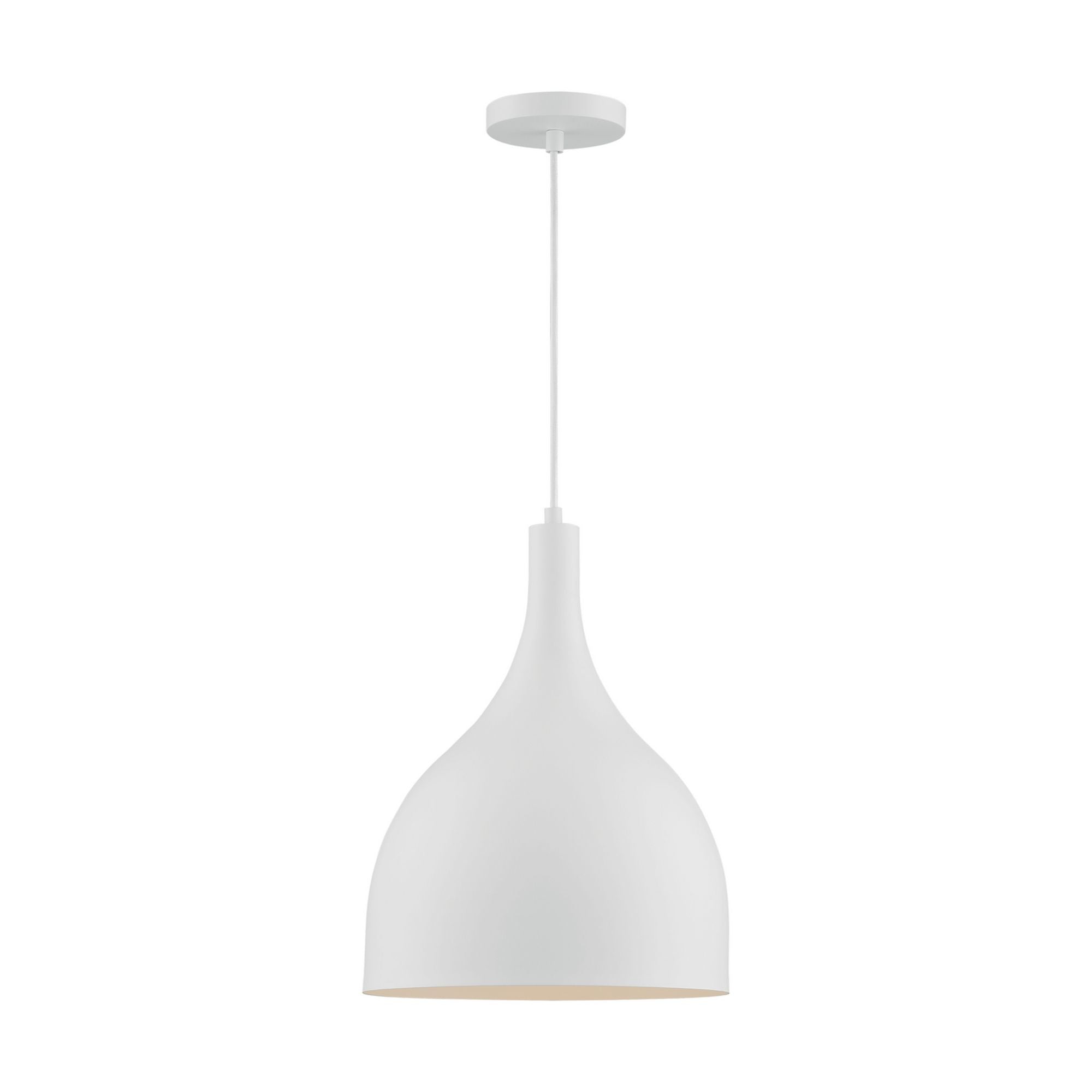 Bellcap 16" Pendant, Matte White Finish - Bees Lighting