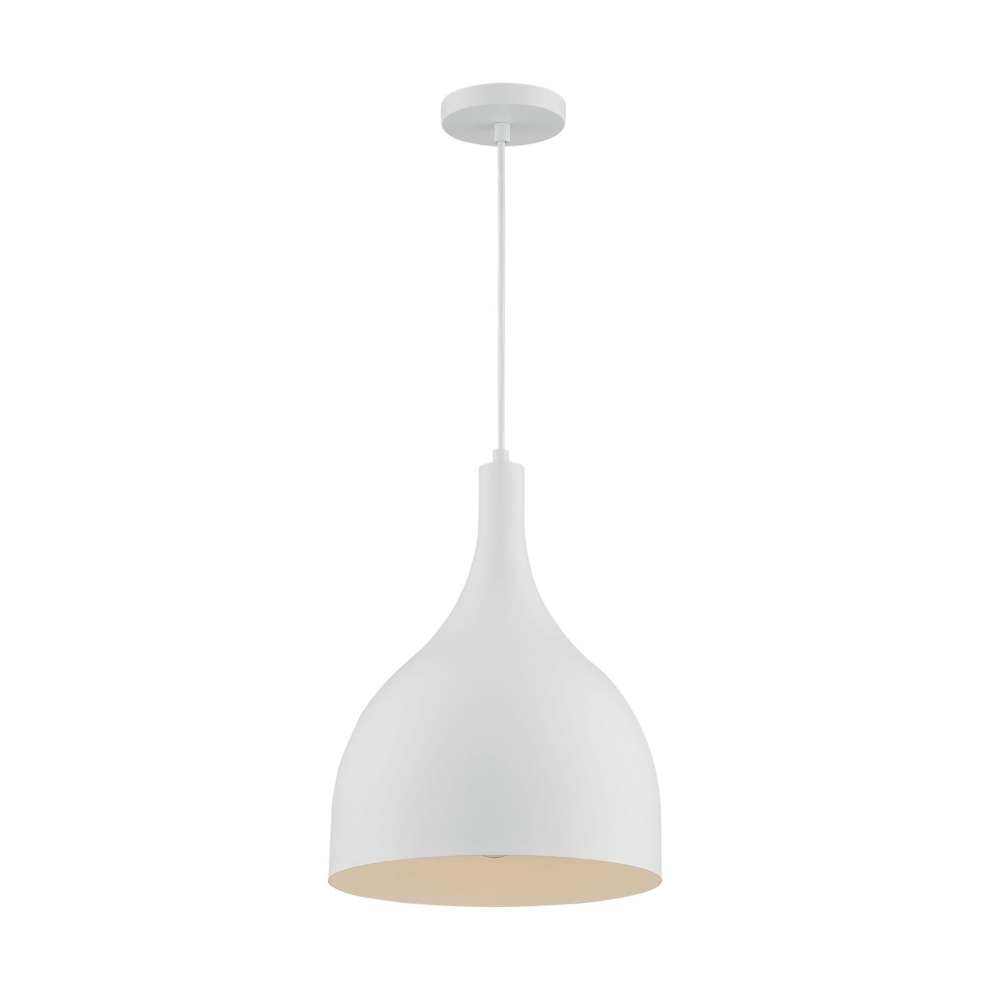 Bellcap 16" Pendant, Matte White Finish - Bees Lighting