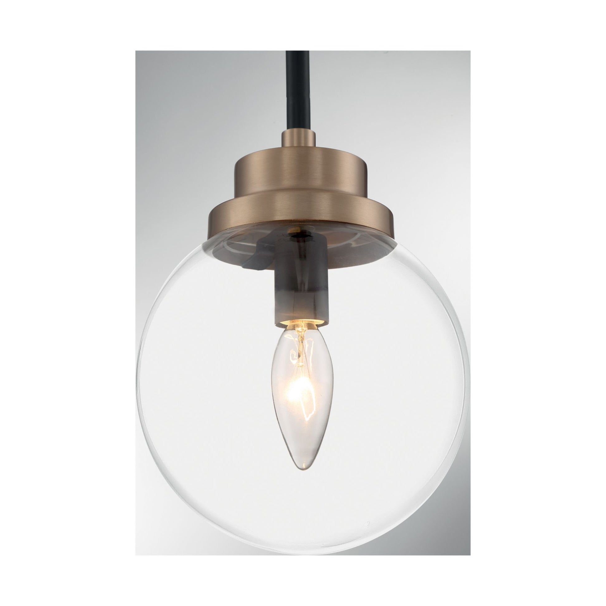 Axis 8" Pendant, Black & Brass Finish - Bees Lighting