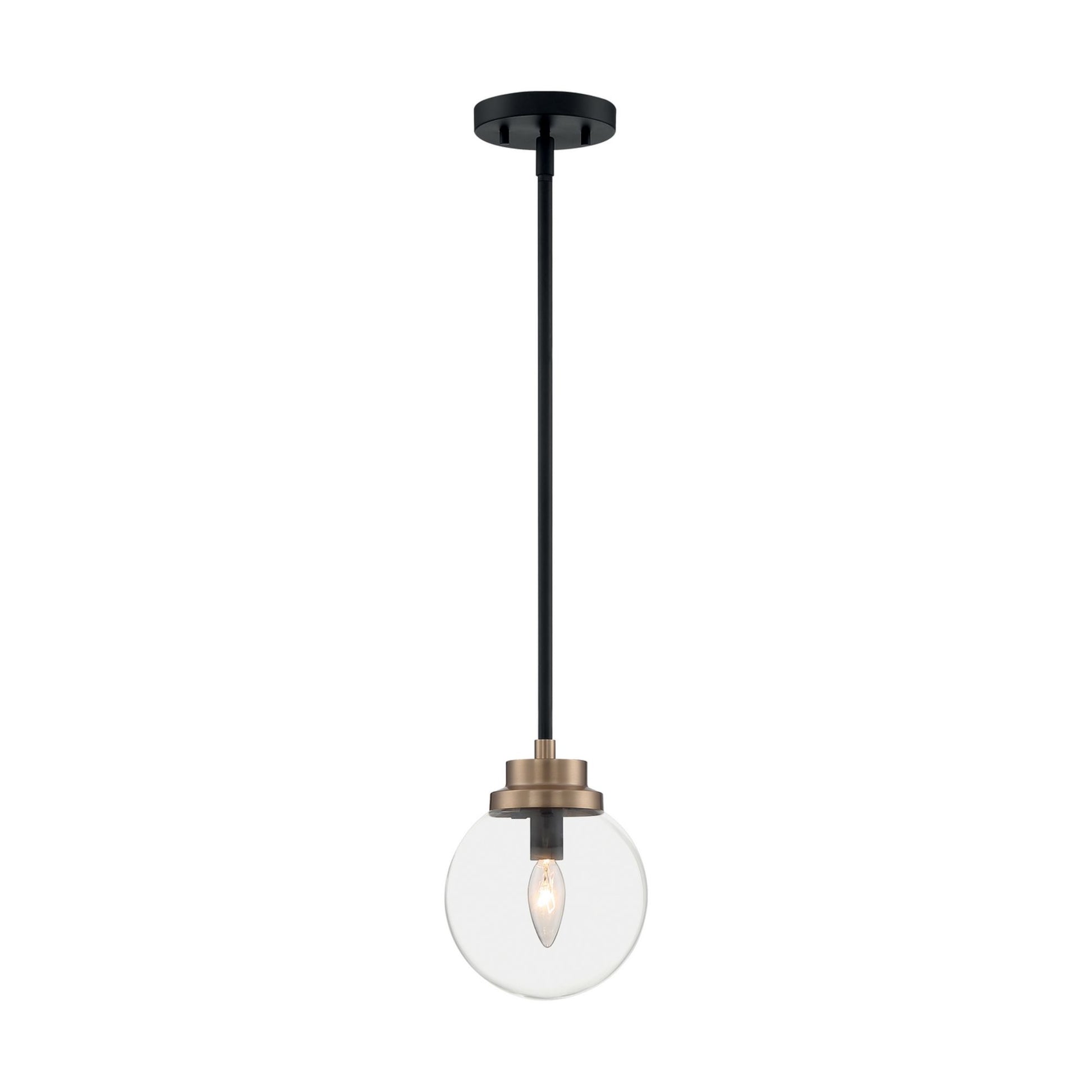 Axis 8" Pendant, Black & Brass Finish - Bees Lighting