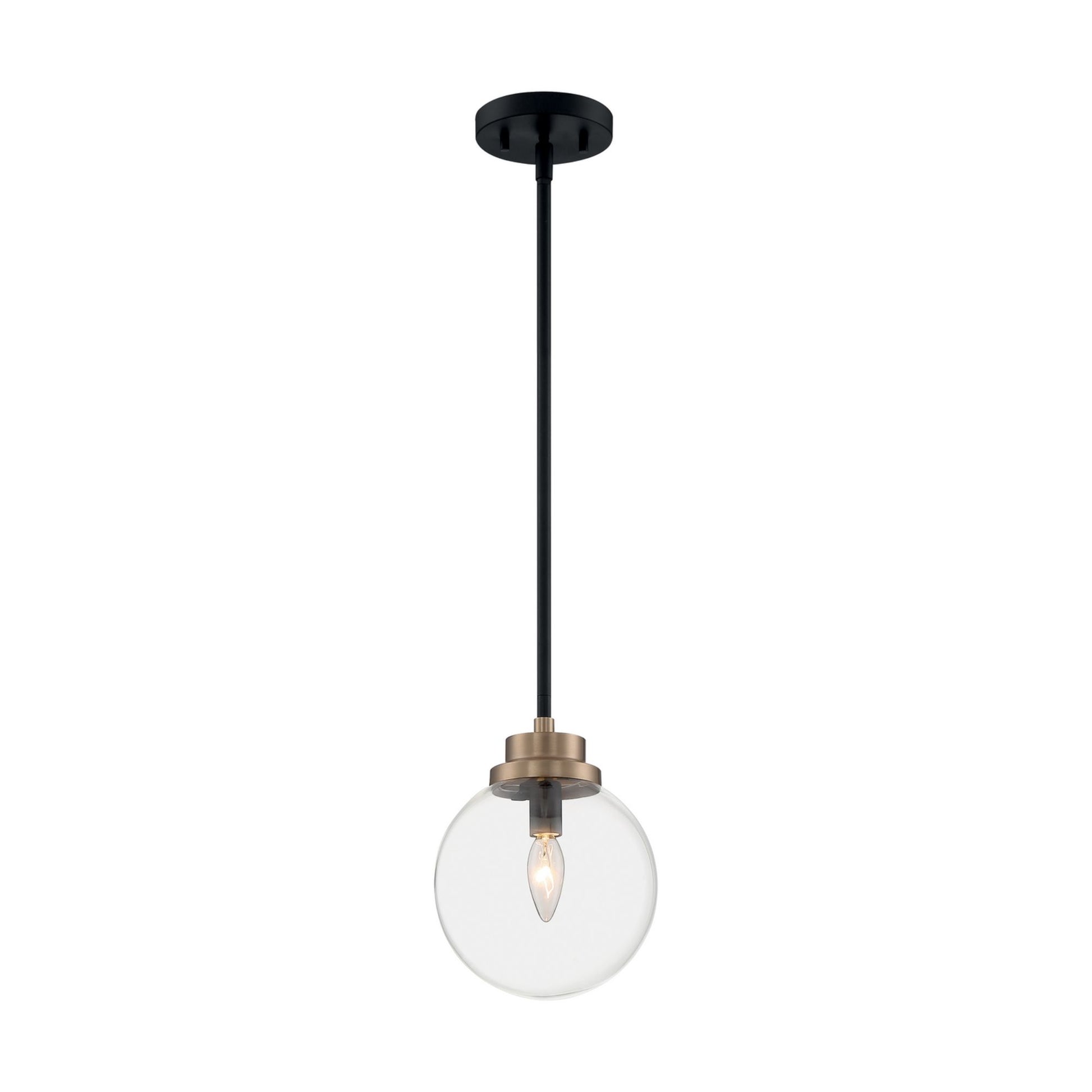 Axis 8" Pendant, Black & Brass Finish - Bees Lighting