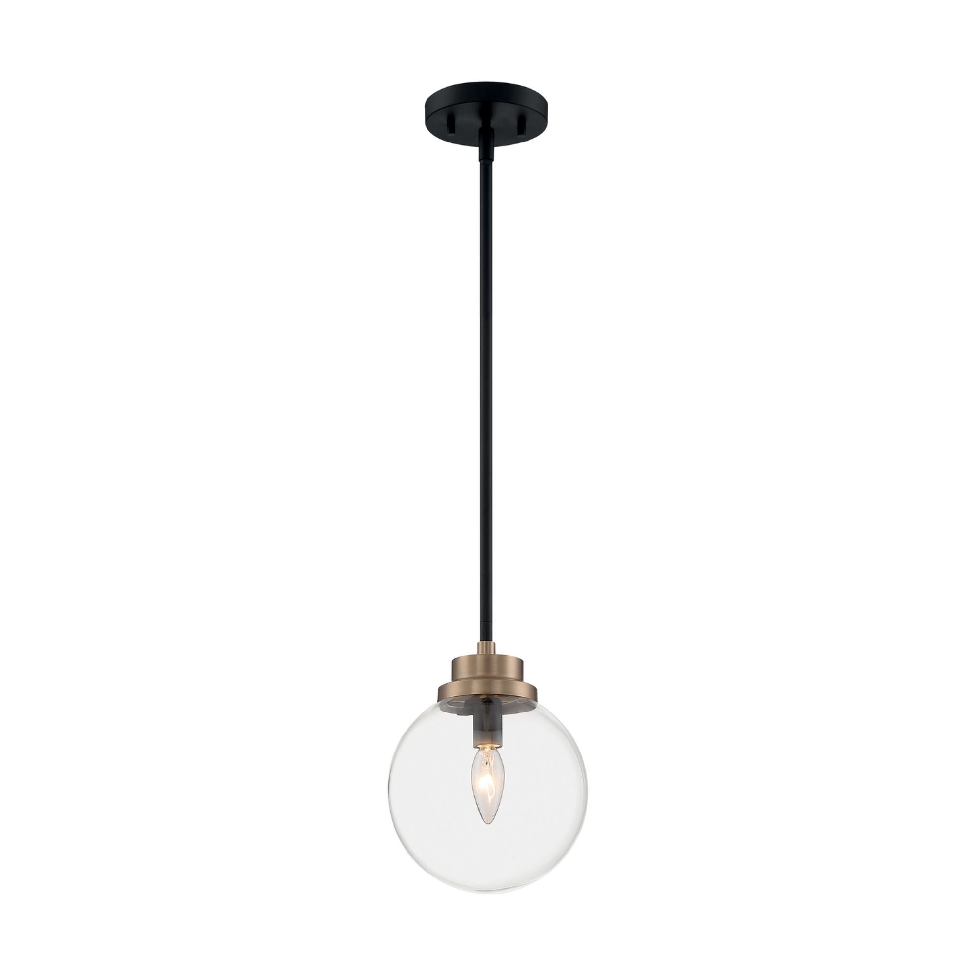 Axis 8" Pendant, Black & Brass Finish - Bees Lighting