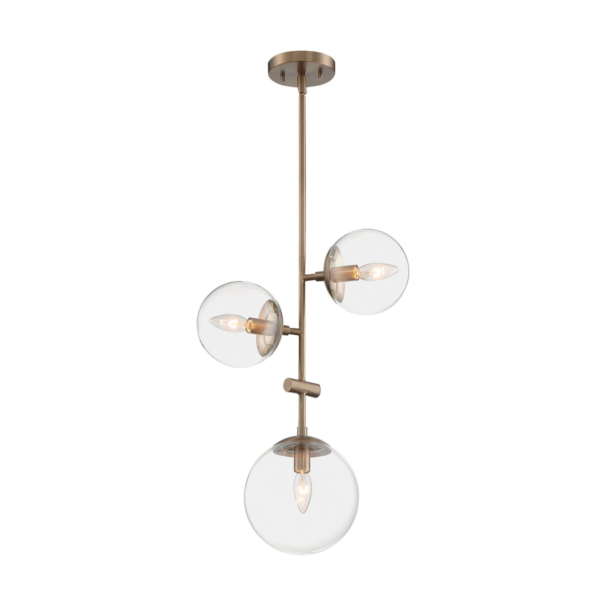 Sky 15" 3 Lights Pendant, Brass Finish - Bees Lighting