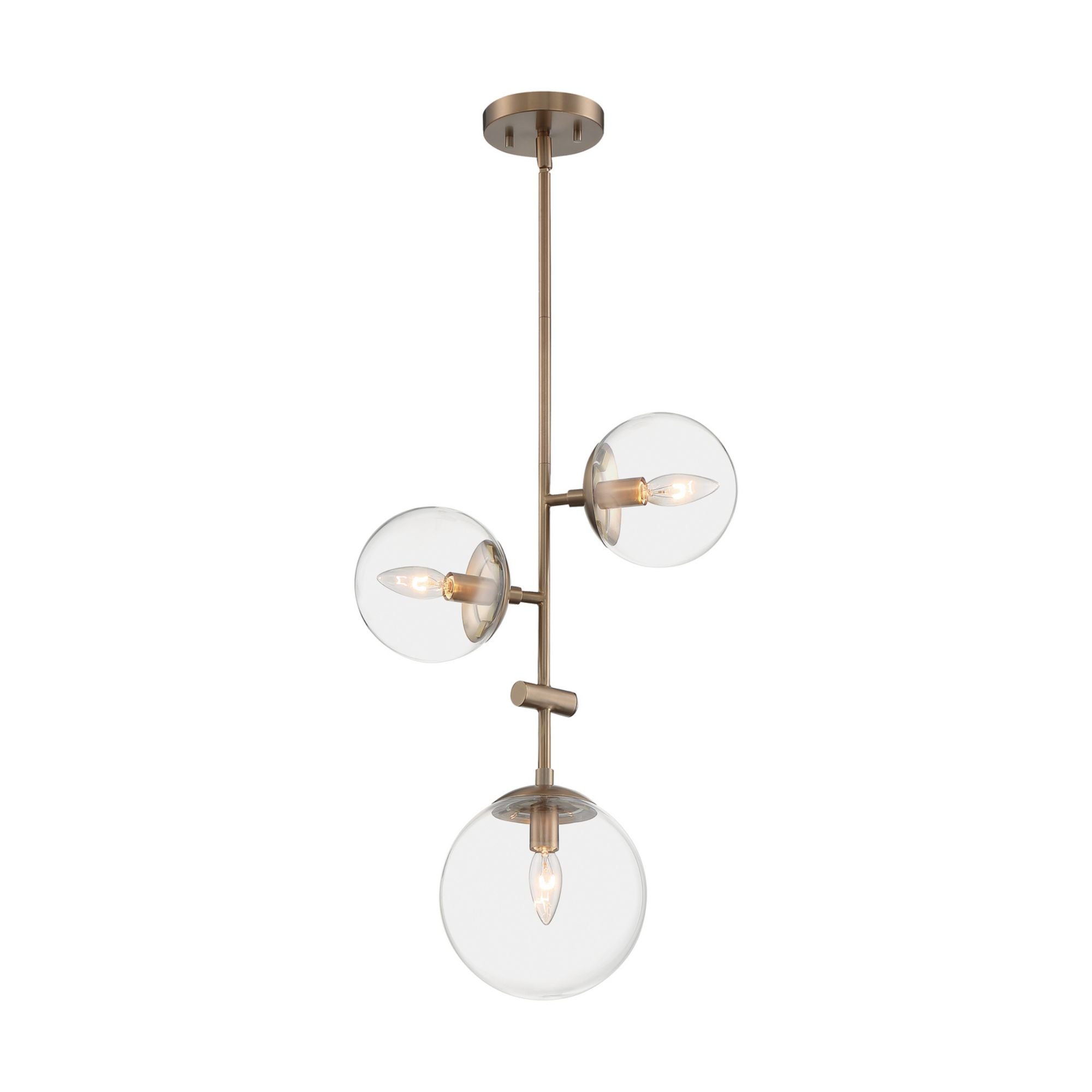 Sky 15" 3 Lights Pendant, Brass Finish - Bees Lighting