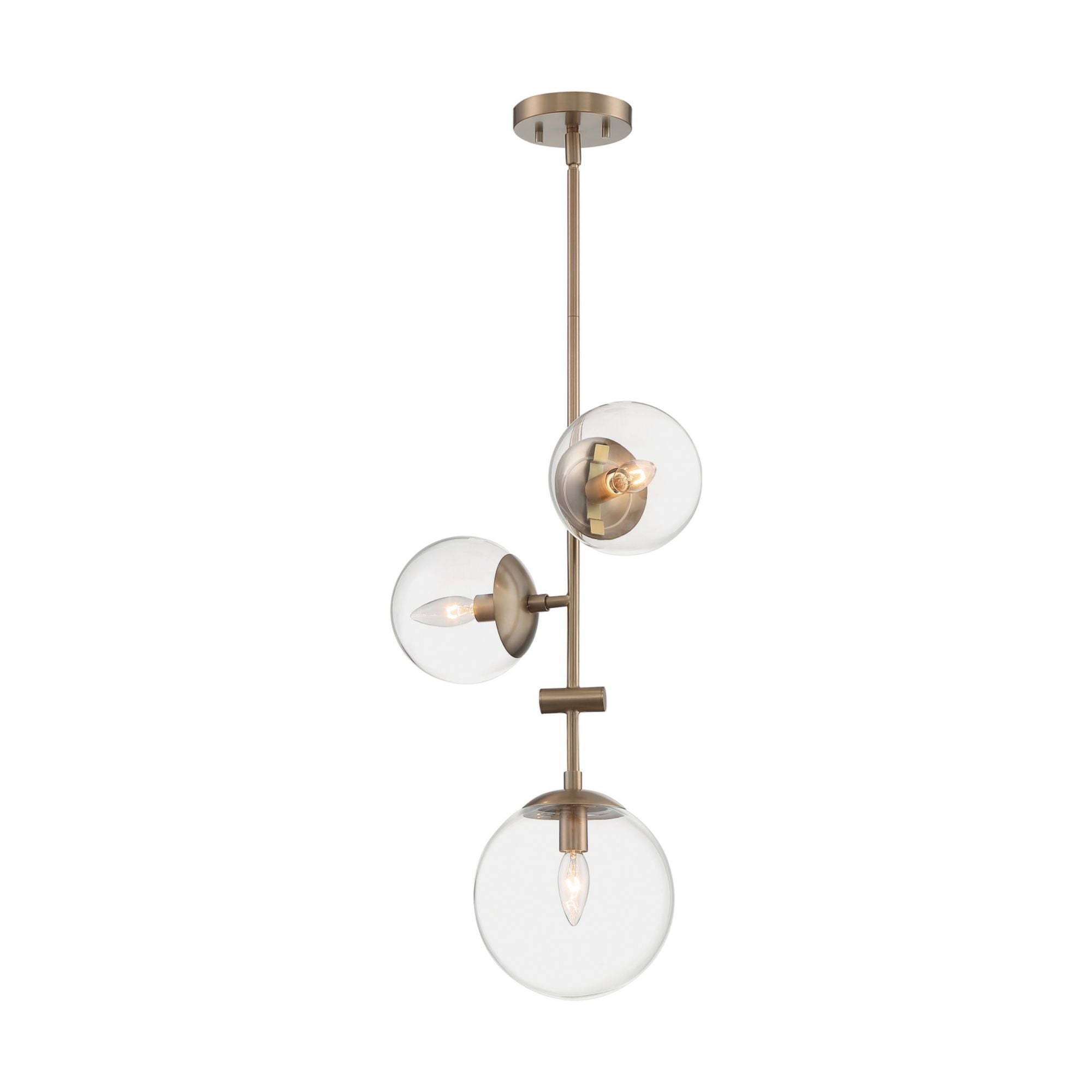 Sky 15" 3 Lights Pendant, Brass Finish - Bees Lighting