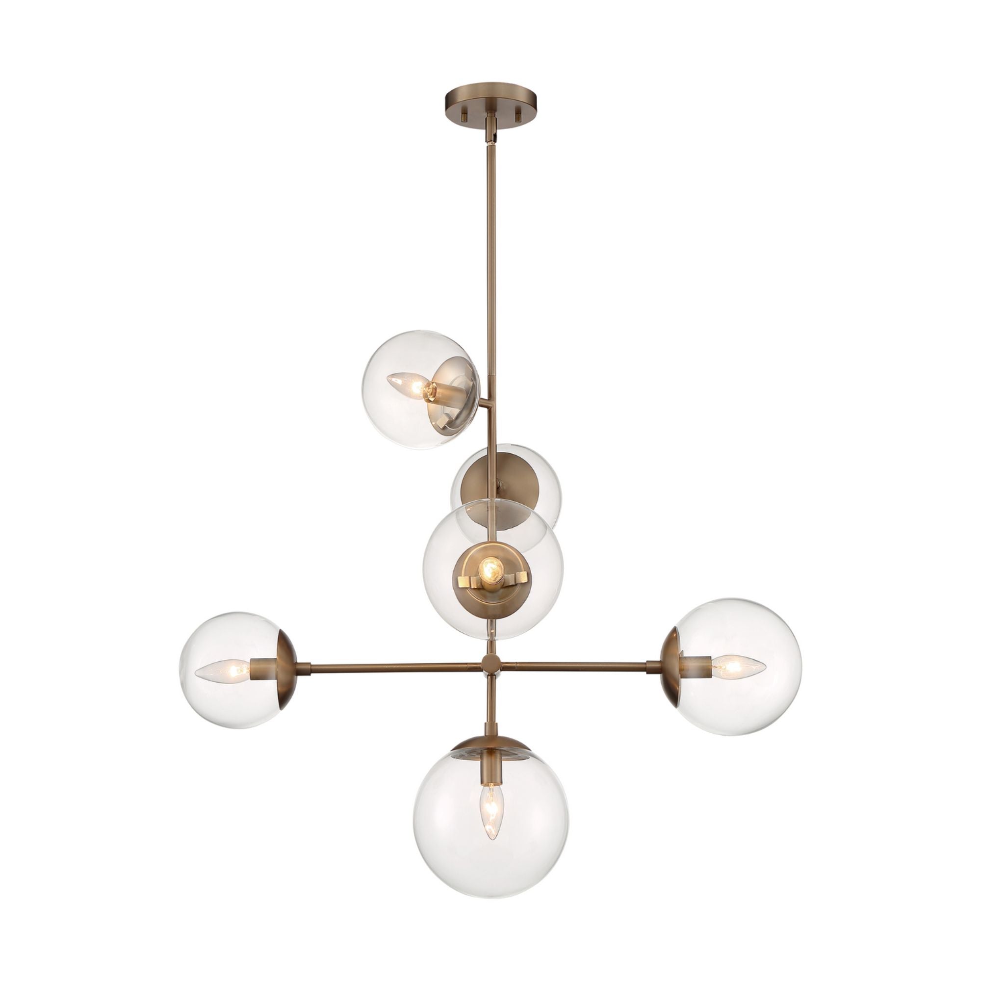 Sky 31" 6 Lights Pendant, Brass Finish - Bees Lighting