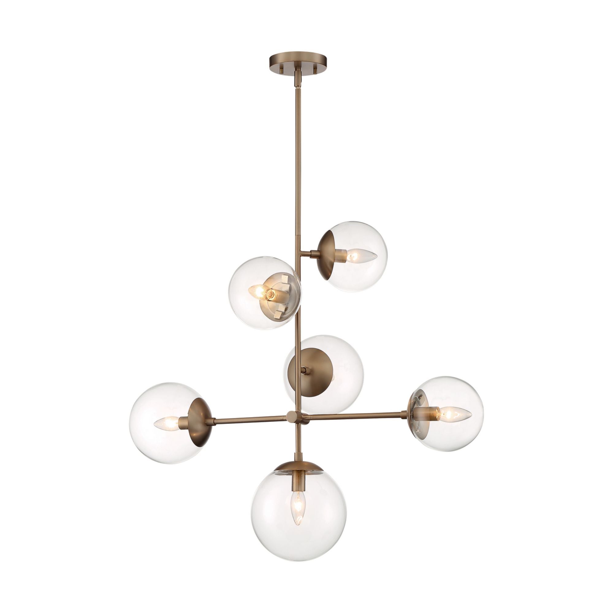 Sky 31" 6 Lights Pendant, Brass Finish - Bees Lighting