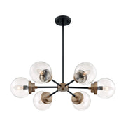 Axis 30 in. 6 Lights Chandelier, Clear Glass - Bees Lighting