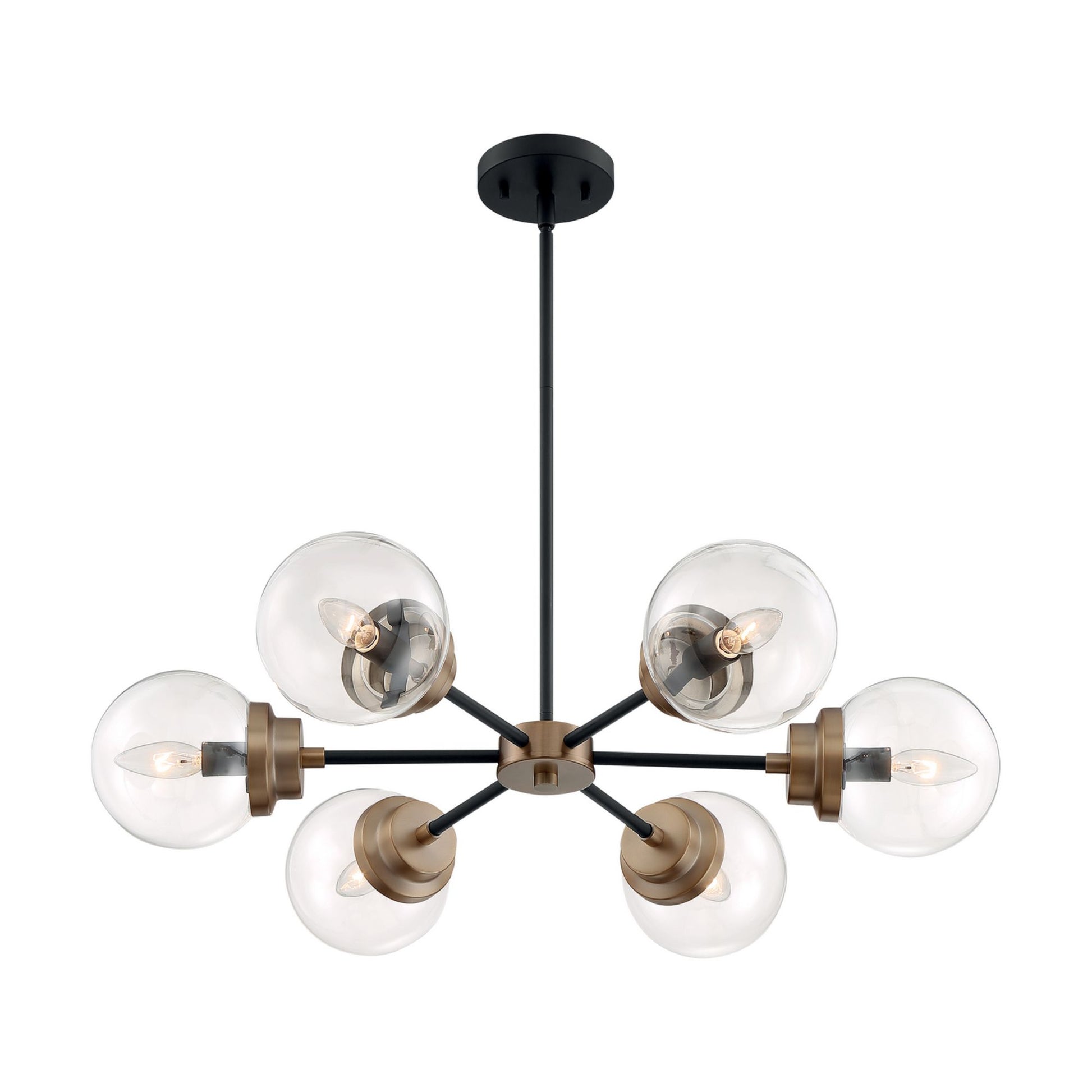 Axis 30 in. 6 Lights Chandelier, Clear Glass - Bees Lighting