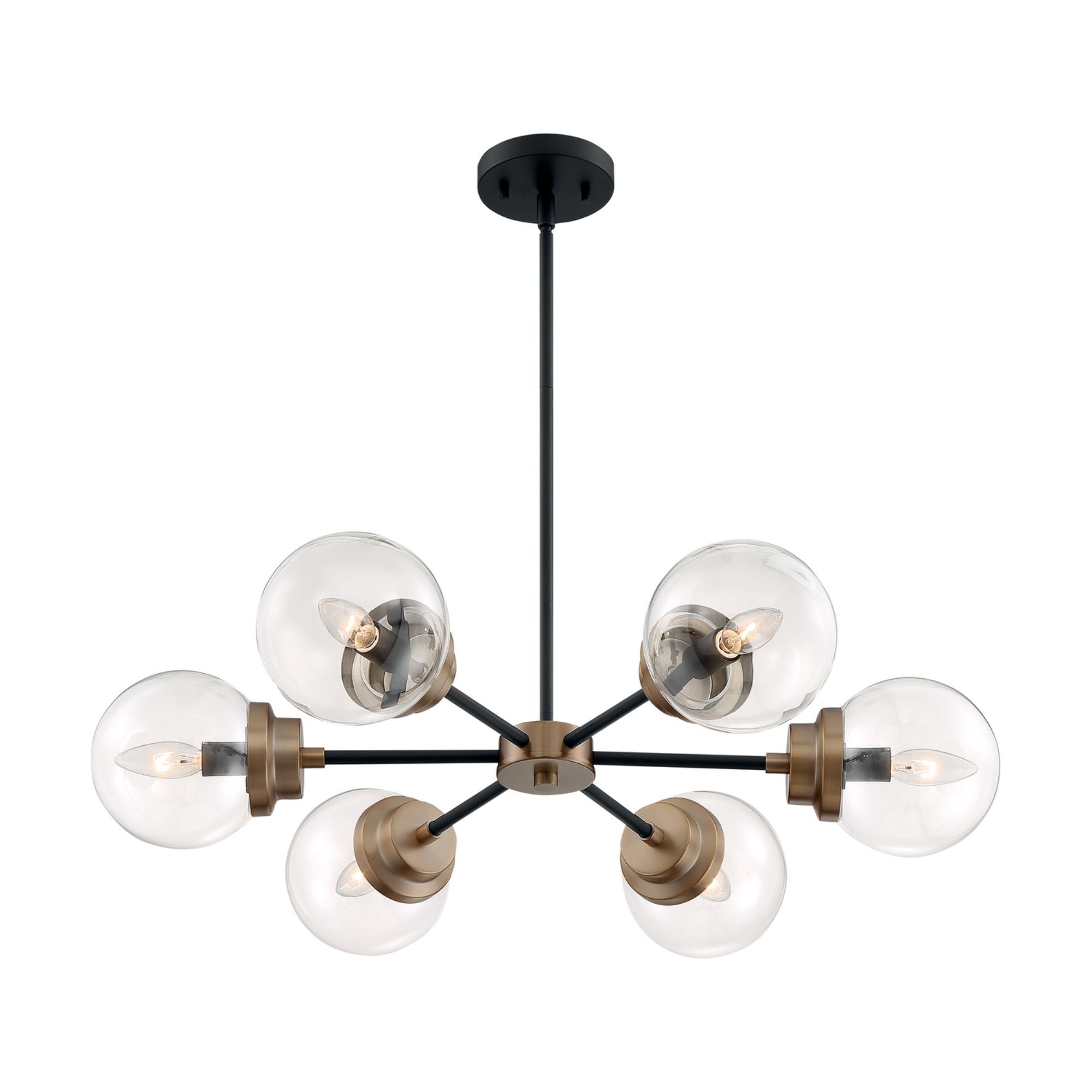 Axis 30 in. 6 Lights Chandelier, Clear Glass - Bees Lighting