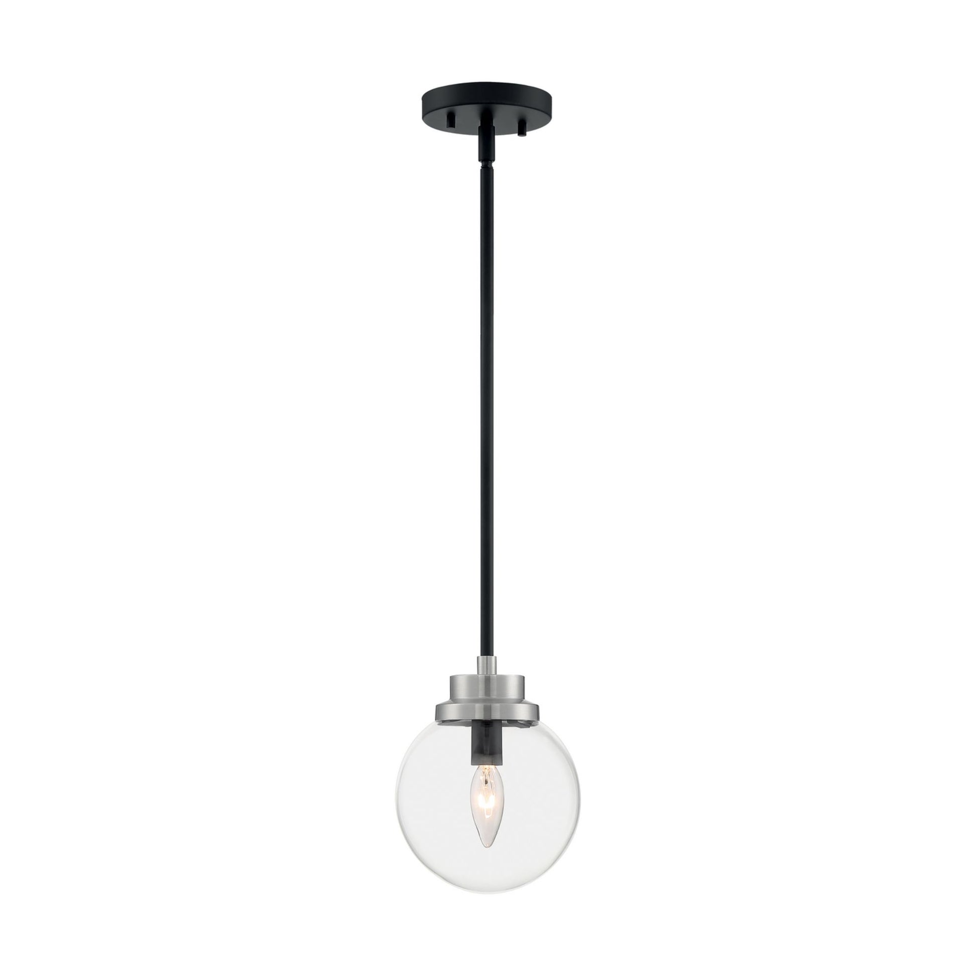 Axis 8" Pendant, Black & Nickel Finish - Bees Lighting