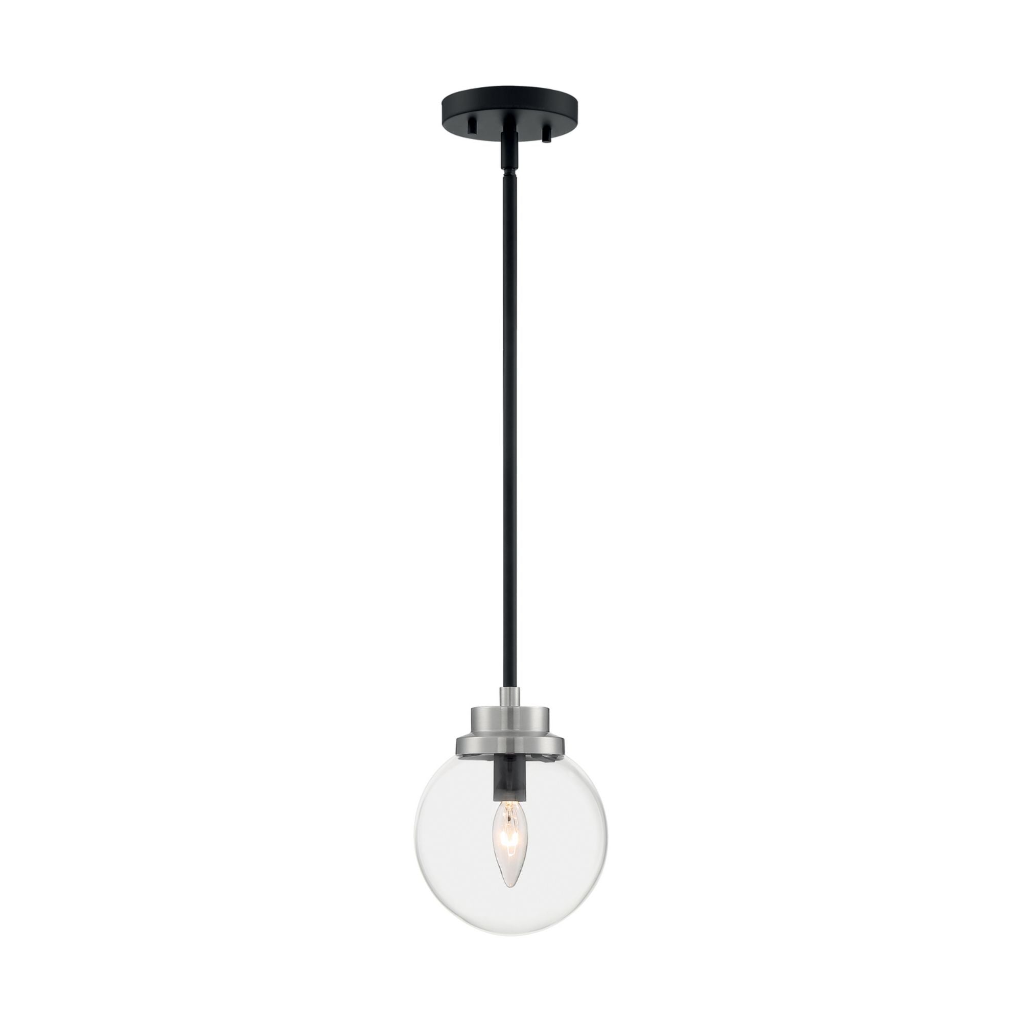 Axis 8" Pendant, Black & Nickel Finish - Bees Lighting