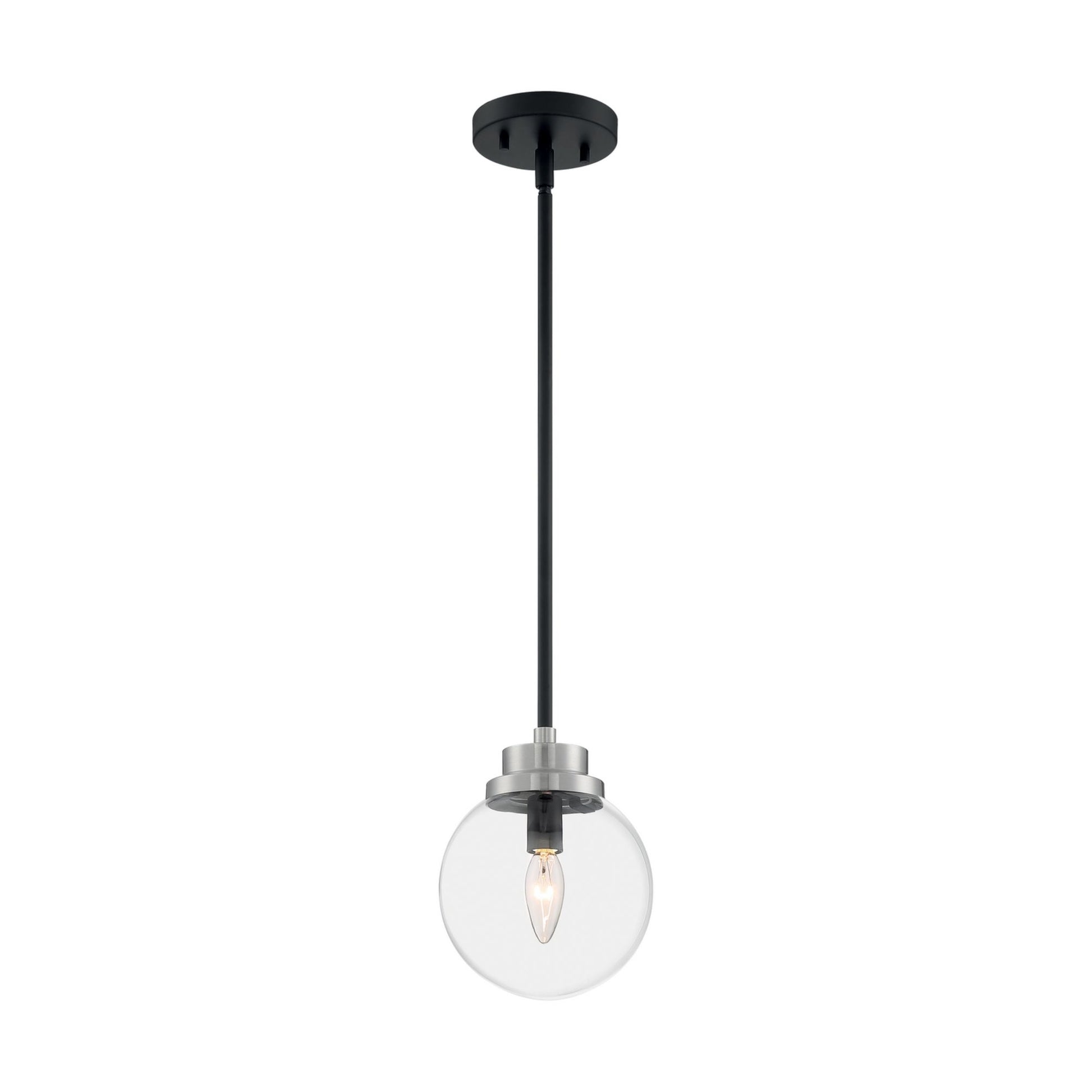 Axis 8" Pendant, Black & Nickel Finish - Bees Lighting
