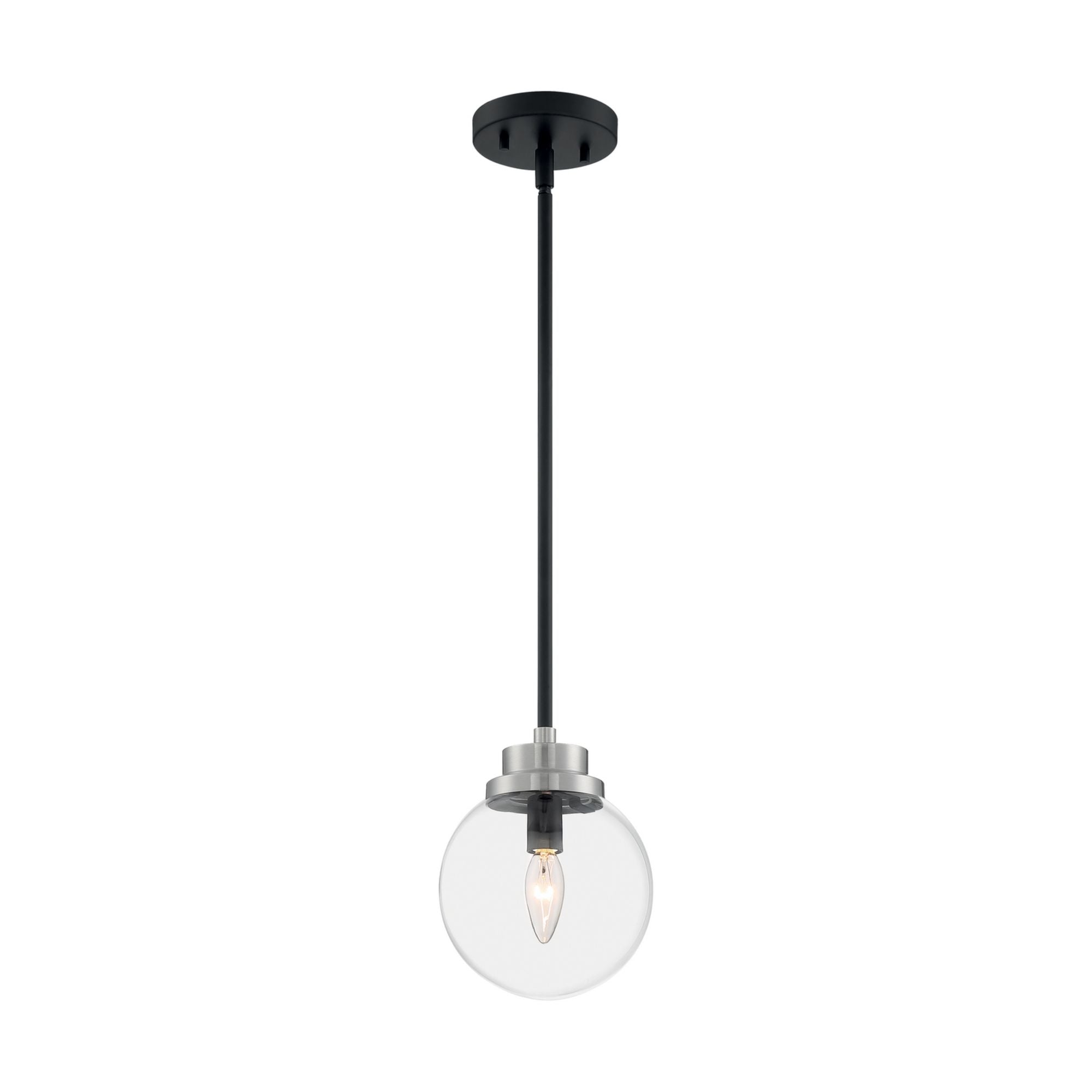 Axis 8" Pendant, Black & Nickel Finish - Bees Lighting