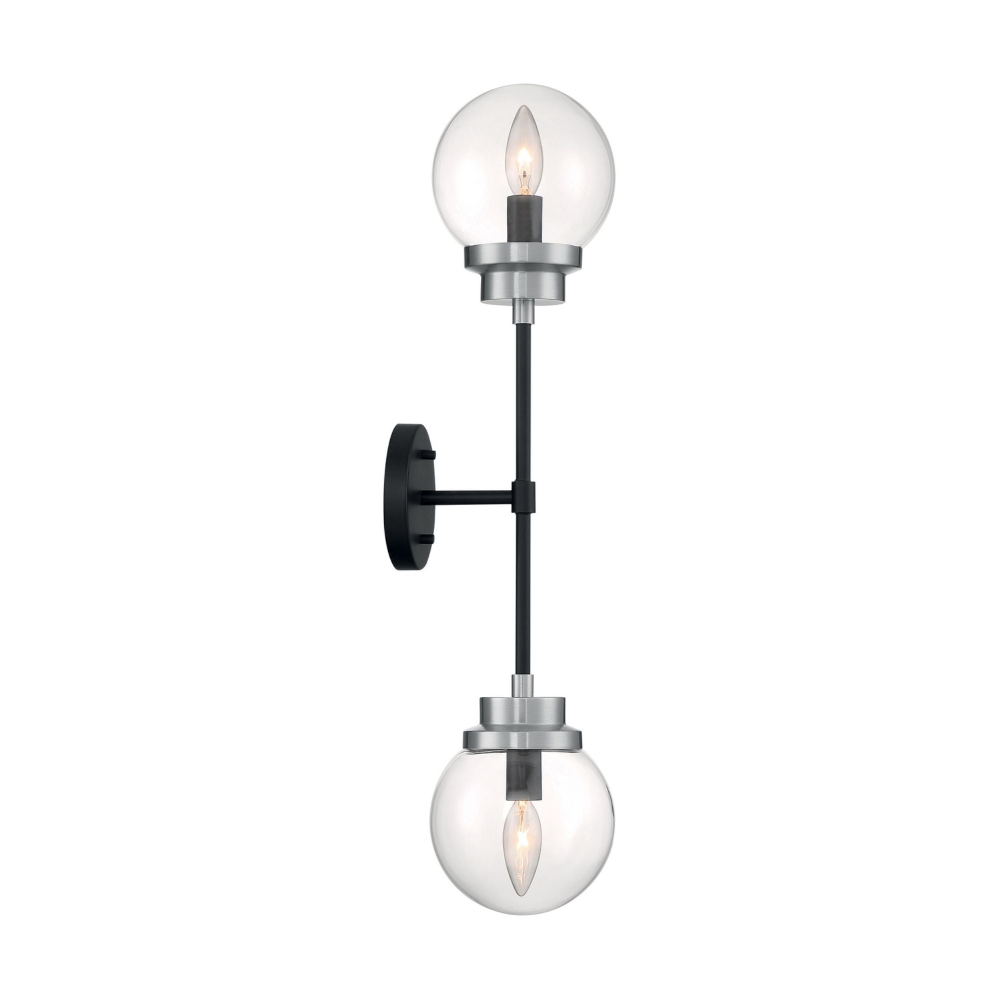 Axis 26" 2 Lights Armed Sconce, Black and Nickel Finish - Bees Lighting