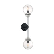 Axis 26 In. 2 Lights Armed Sconce, Clear Glass - Bees Lighting