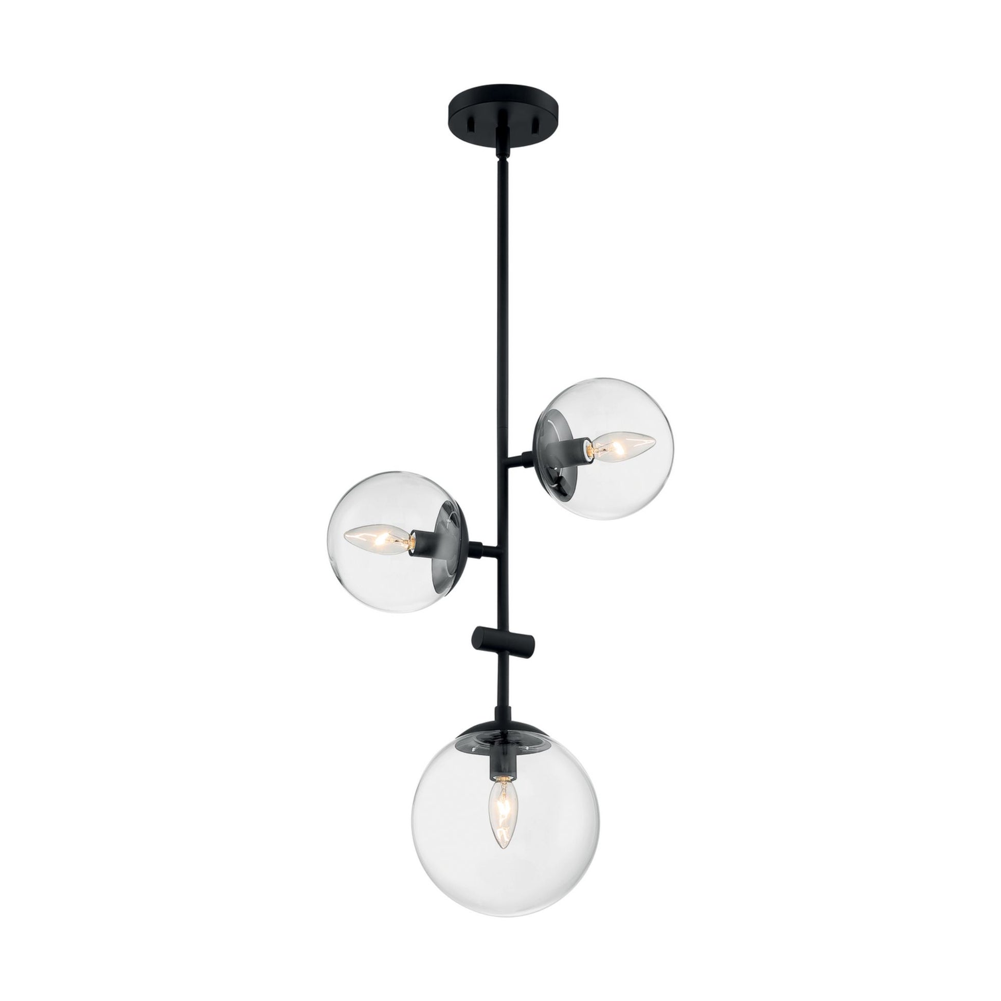Sky 15" 3 Lights Pendant, Black Finish - Bees Lighting