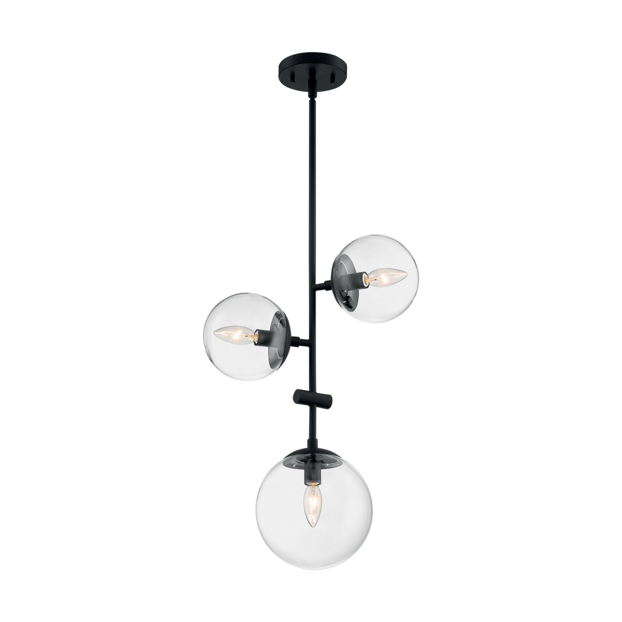 Sky 15" 3 Lights Pendant, Black Finish - Bees Lighting
