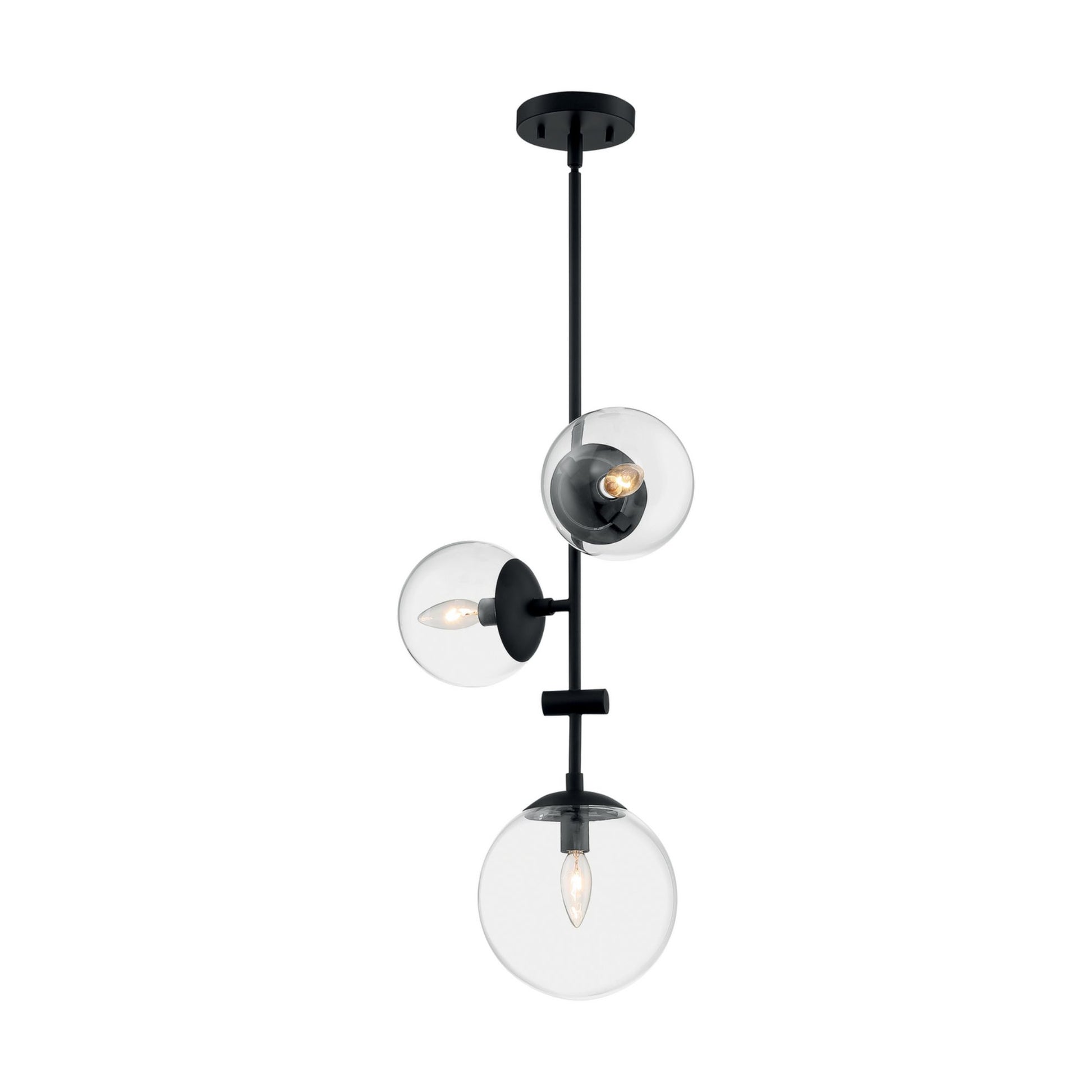 Sky 15" 3 Lights Pendant, Black Finish - Bees Lighting