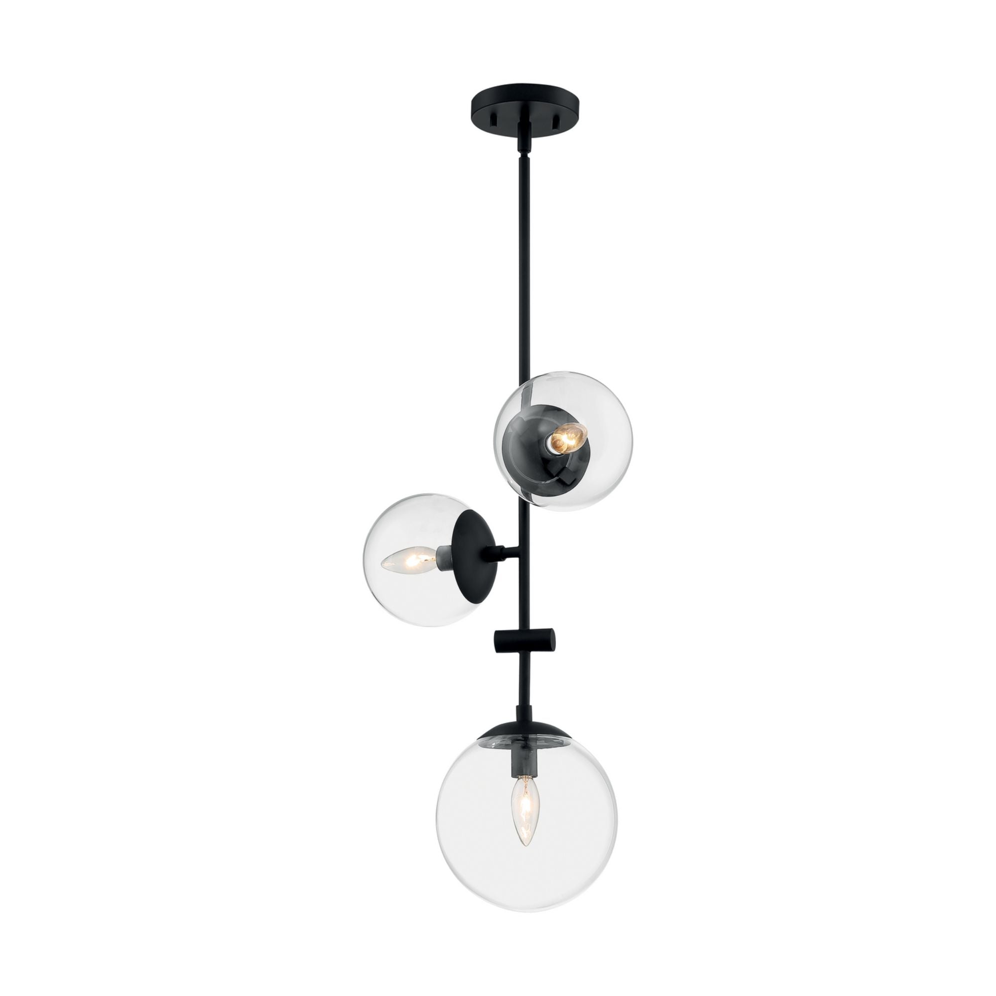 Sky 15" 3 Lights Pendant, Black Finish - Bees Lighting