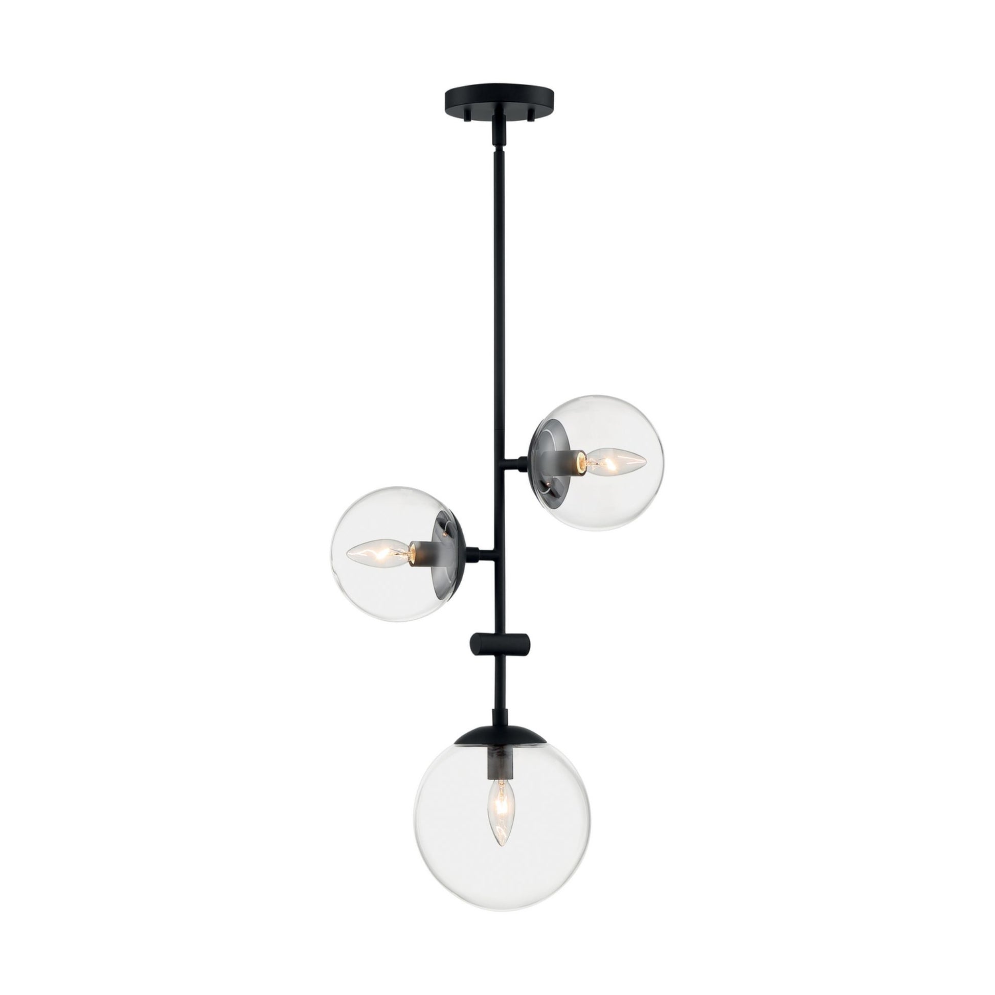 Sky 15" 3 Lights Pendant, Black Finish - Bees Lighting