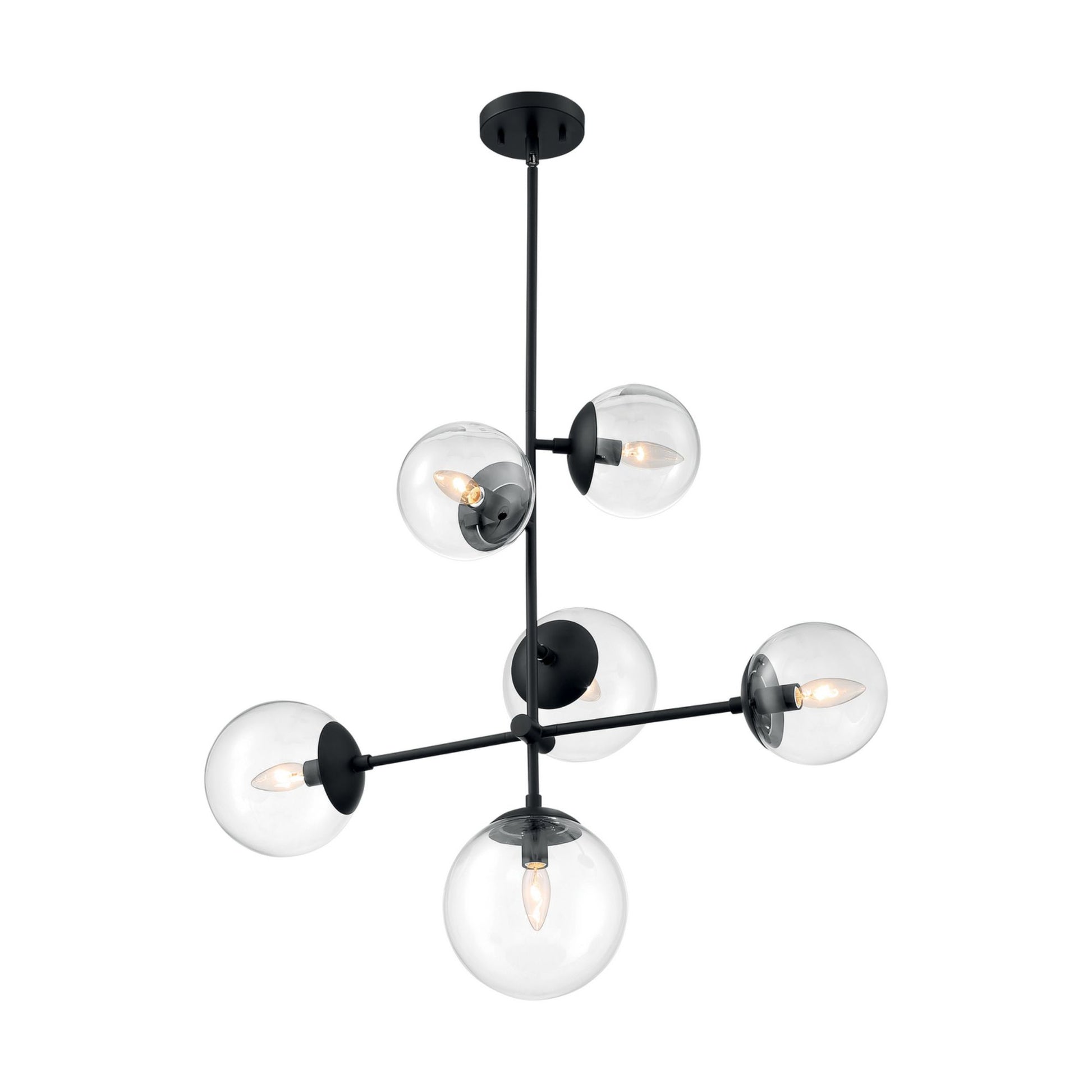 Sky 31" 6 Lights Pendant, Black Finish - Bees Lighting