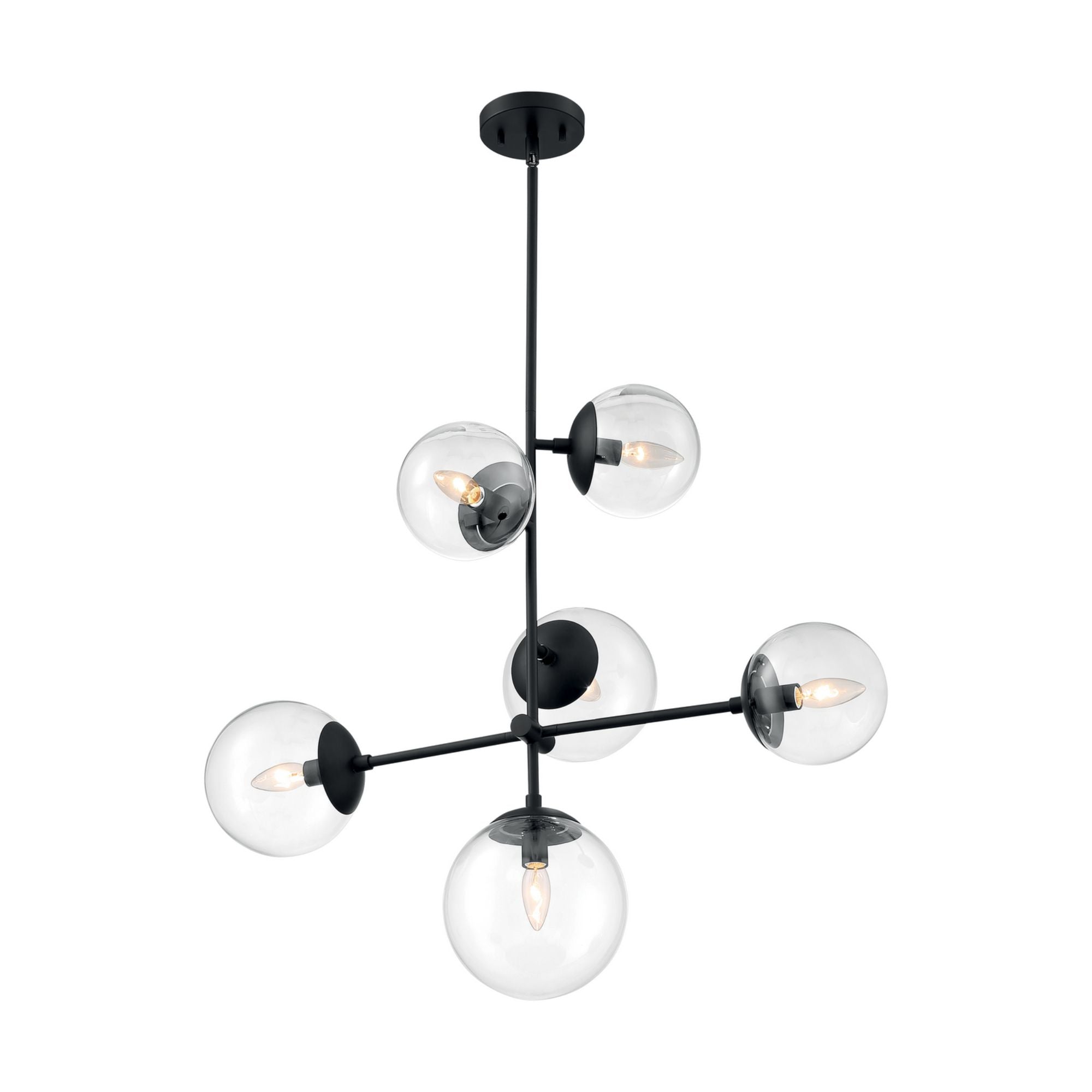 Sky 31" 6 Lights Pendant, Black Finish - Bees Lighting