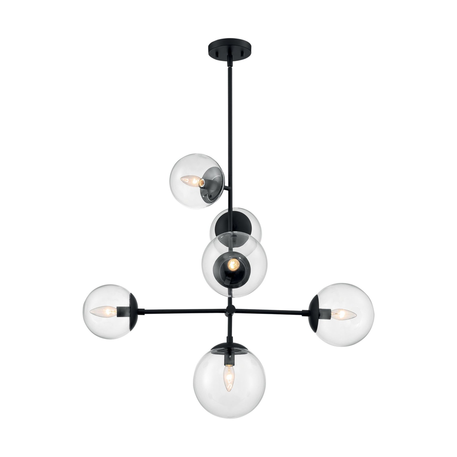 Sky 31" 6 Lights Pendant, Black Finish - Bees Lighting