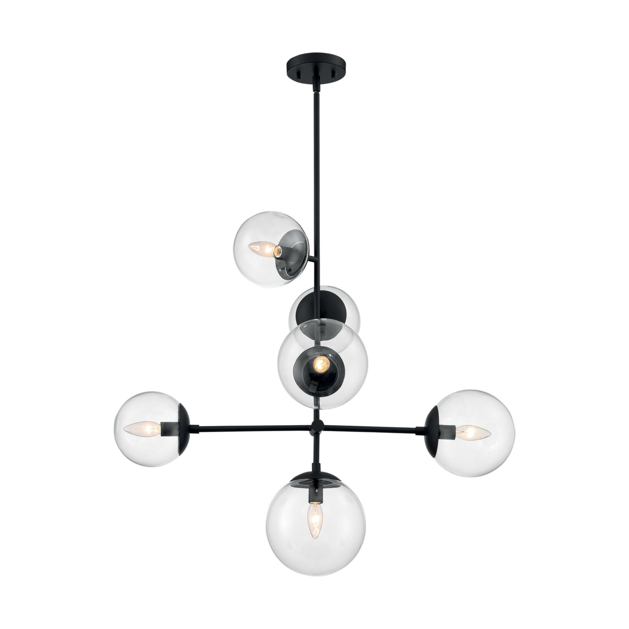 Sky 31" 6 Lights Pendant, Black Finish - Bees Lighting
