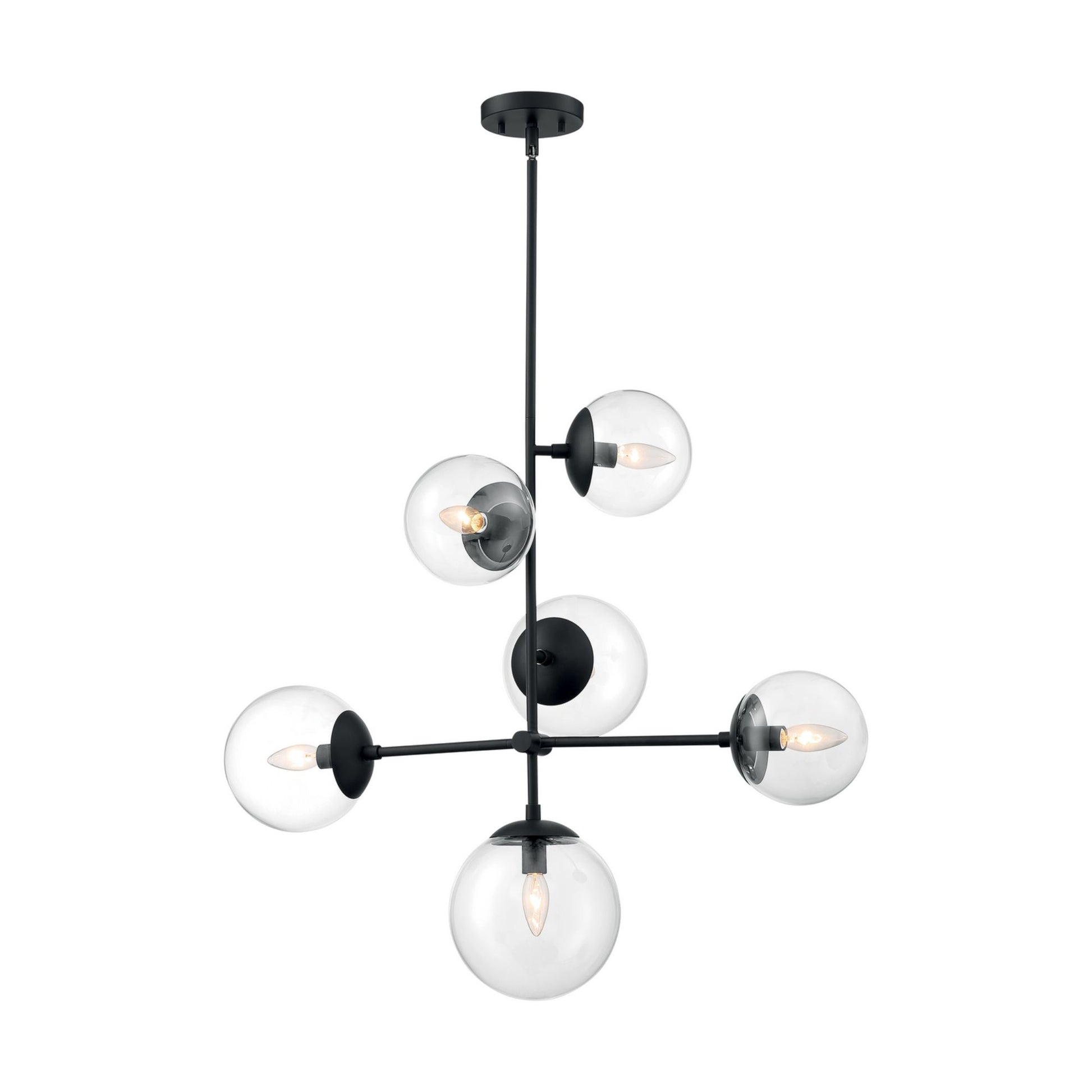 Sky 31" 6 Lights Pendant, Black Finish - Bees Lighting