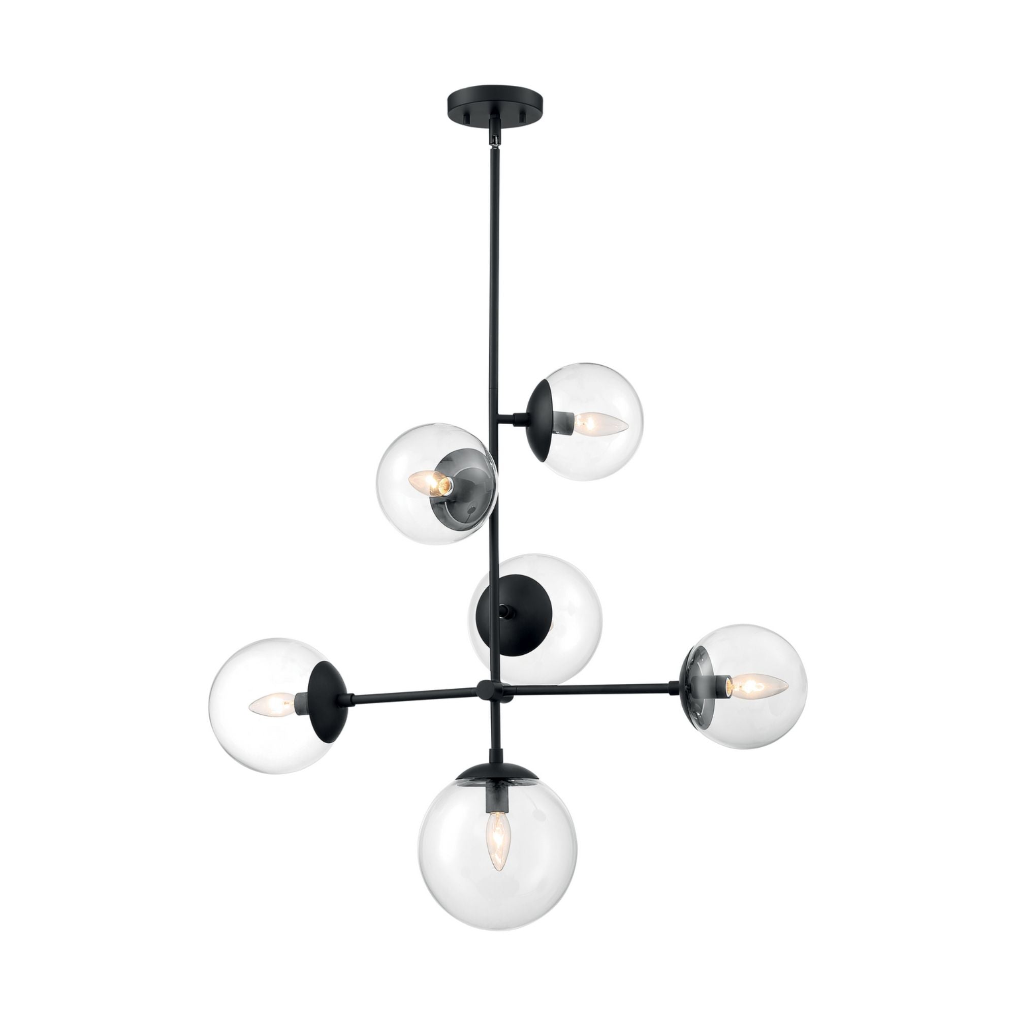 Sky 31" 6 Lights Pendant, Black Finish - Bees Lighting