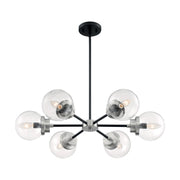 Axis 30 in. 6 Lights Chandelier, Clear Glass - Bees Lighting
