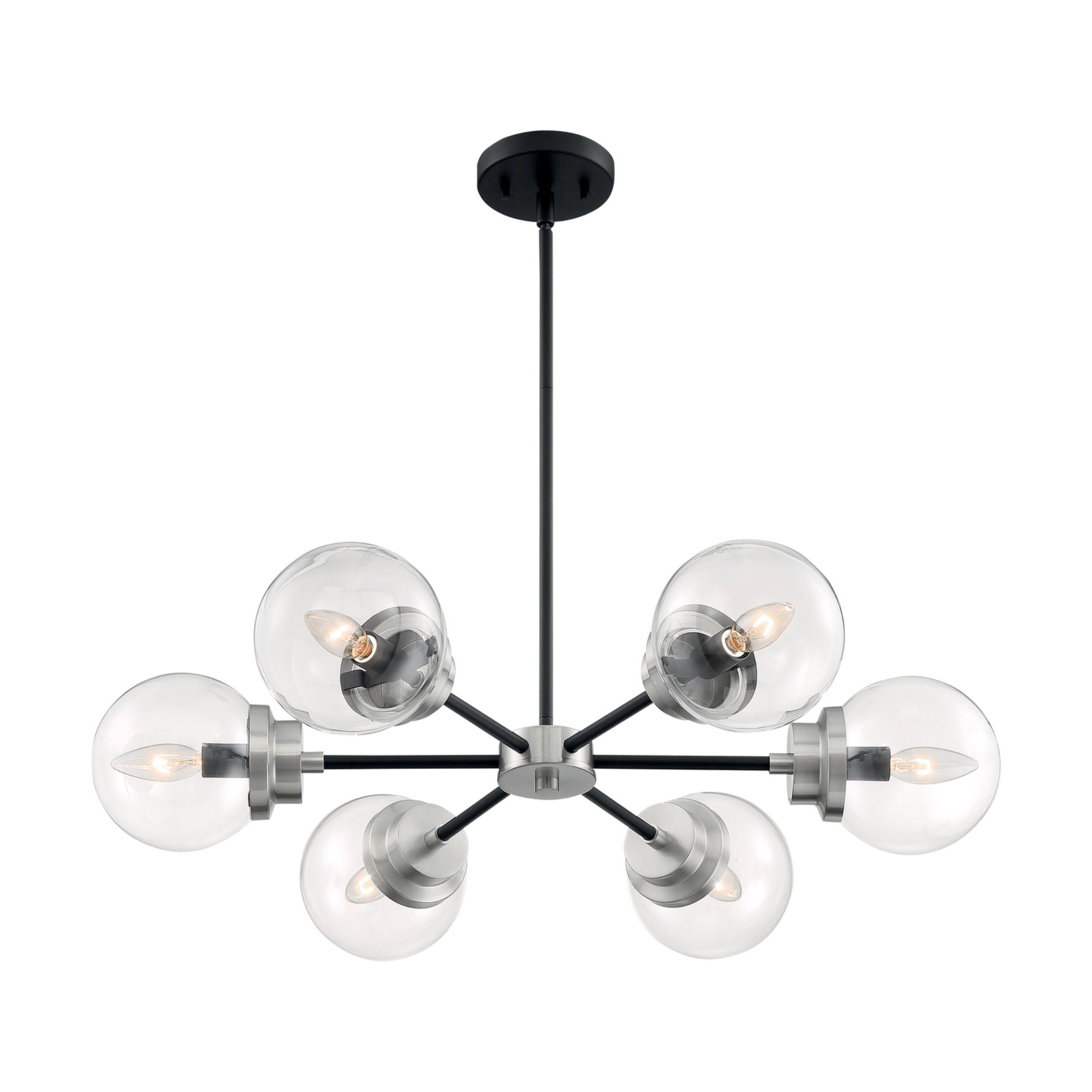 Axis 30 in. 6 Lights Chandelier, Clear Glass - Bees Lighting