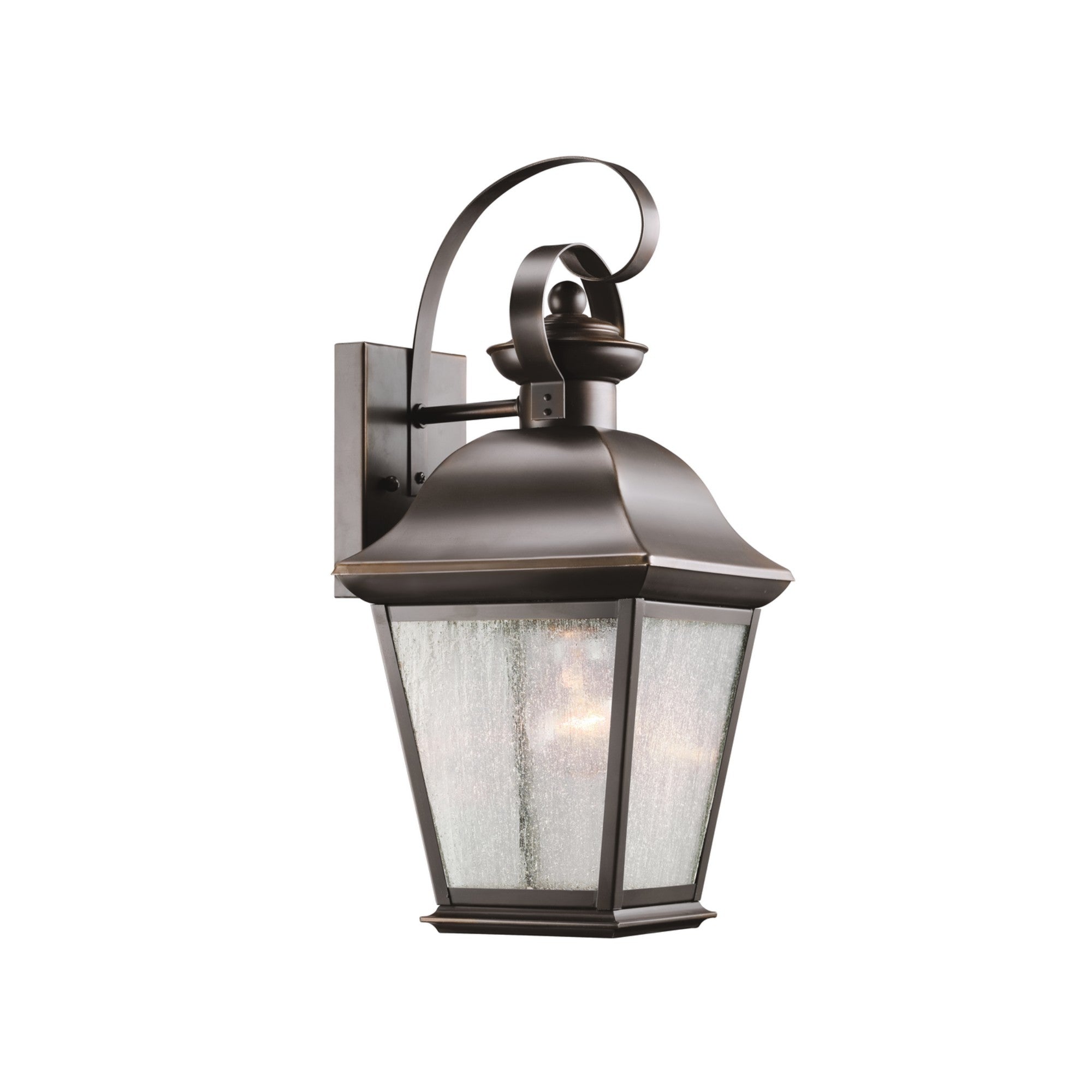 Mount Vernon 17" 1-Light Outdoor Wall Light With Clear Seeded Glass, Bronze Finish