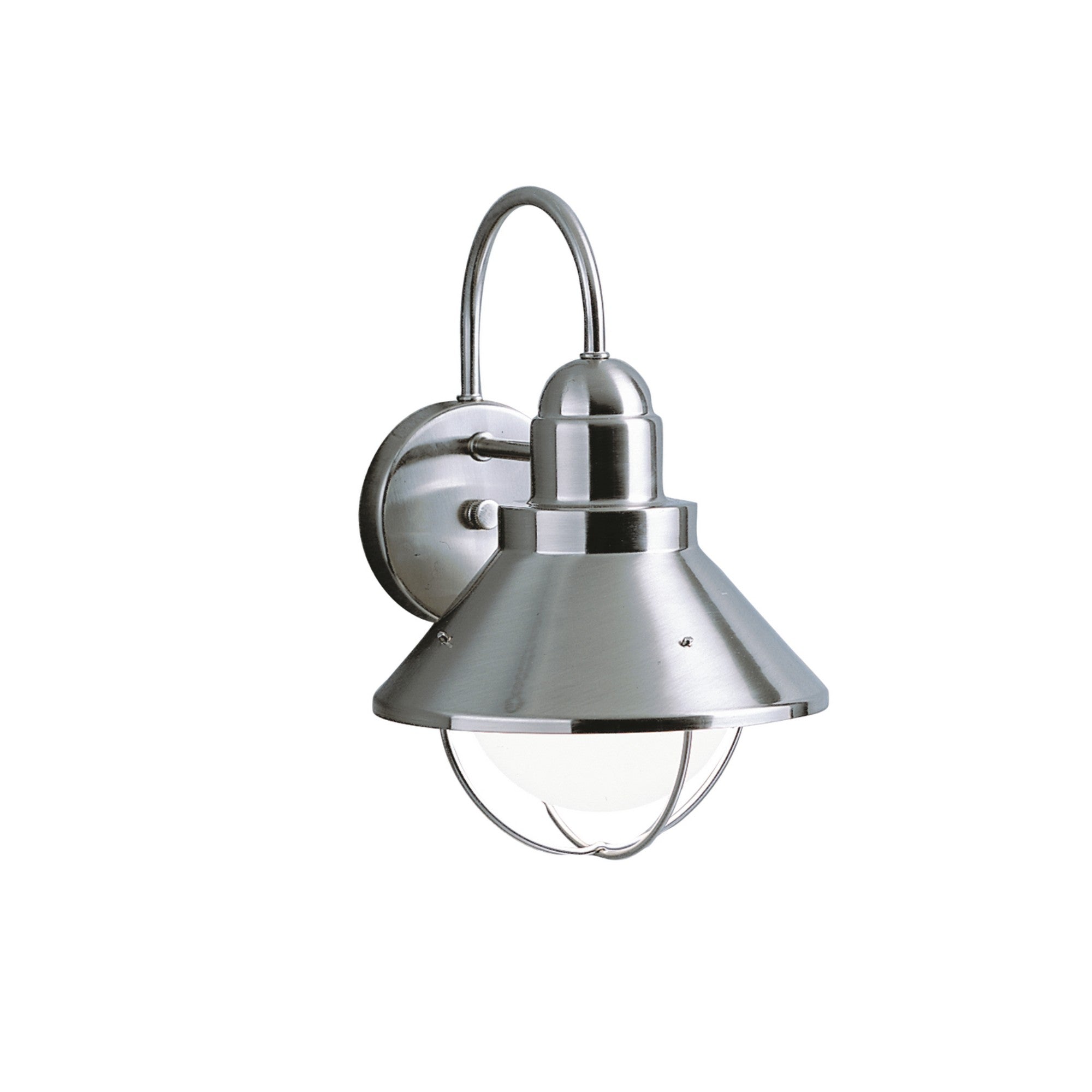 Seaside 12" Outdoor Wall Light, Brushed Nickel Finish - Bees Lighting