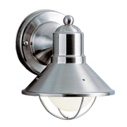 Seaside 8" Outdoor Wall Light, Brushed Nickel Finish - Bees Lighting