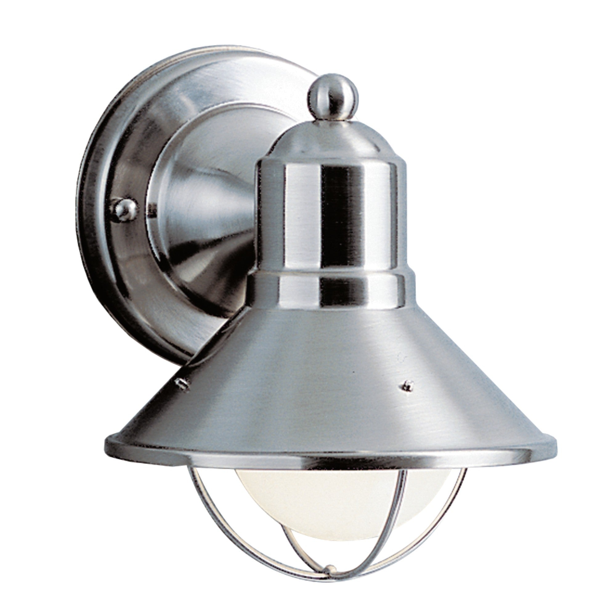 Seaside 8" Outdoor Wall Light, Brushed Nickel Finish - Bees Lighting