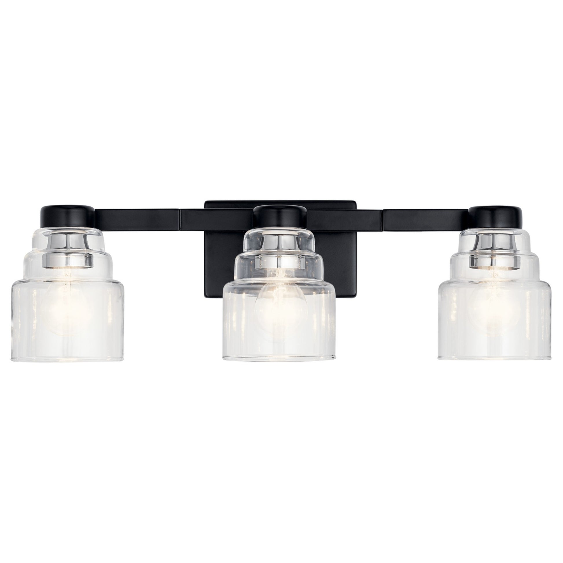 Vionnet 24" 3-Light Bath Vanity Light, Black Finish - Bees Lighting