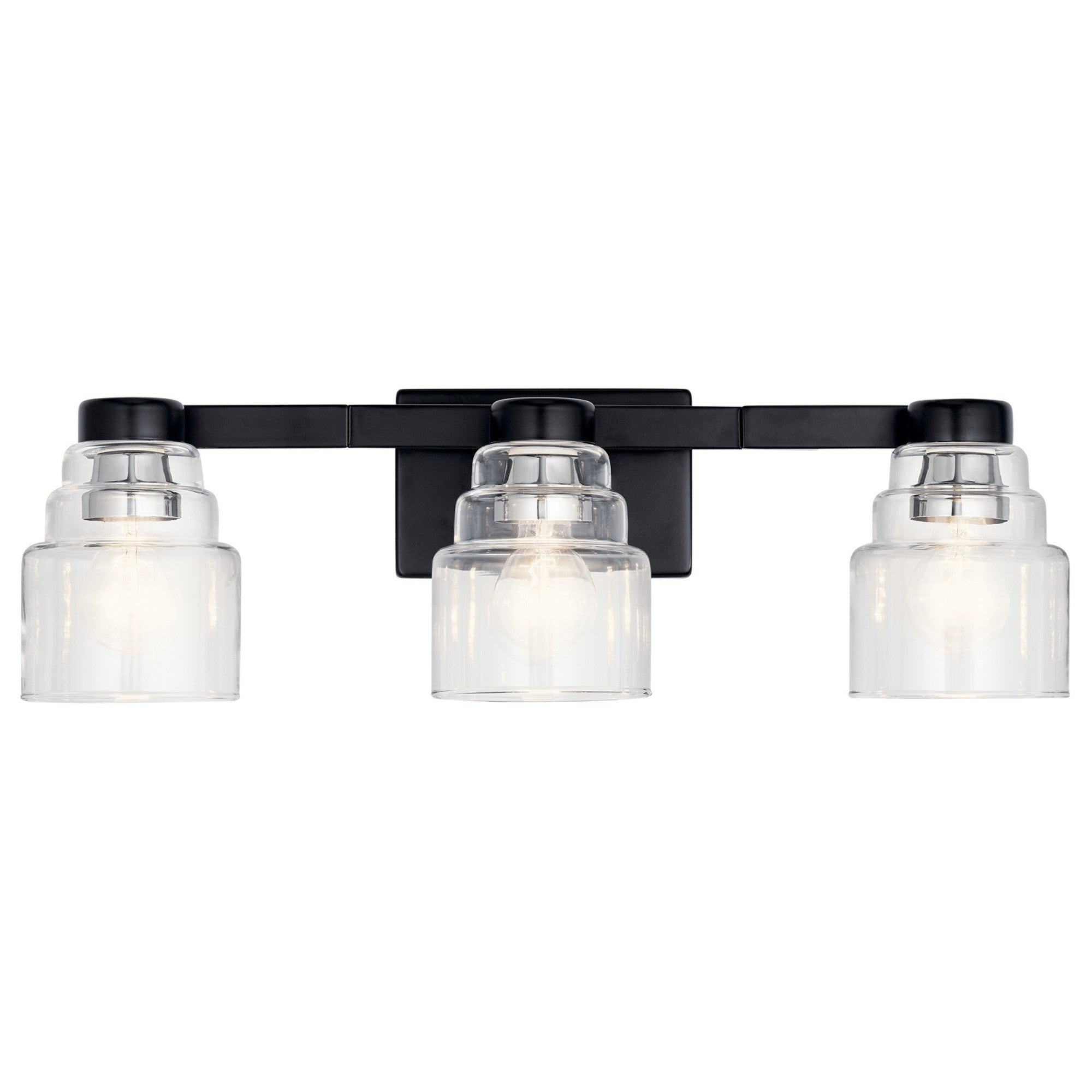 Vionnet 24" 3-Light Bath Vanity Light, Black Finish - Bees Lighting
