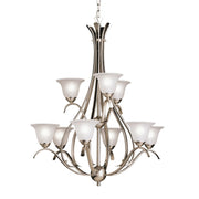 Dover 28" 9-Light Chandelier, Brushed Nickel Finish - Bees Lighting