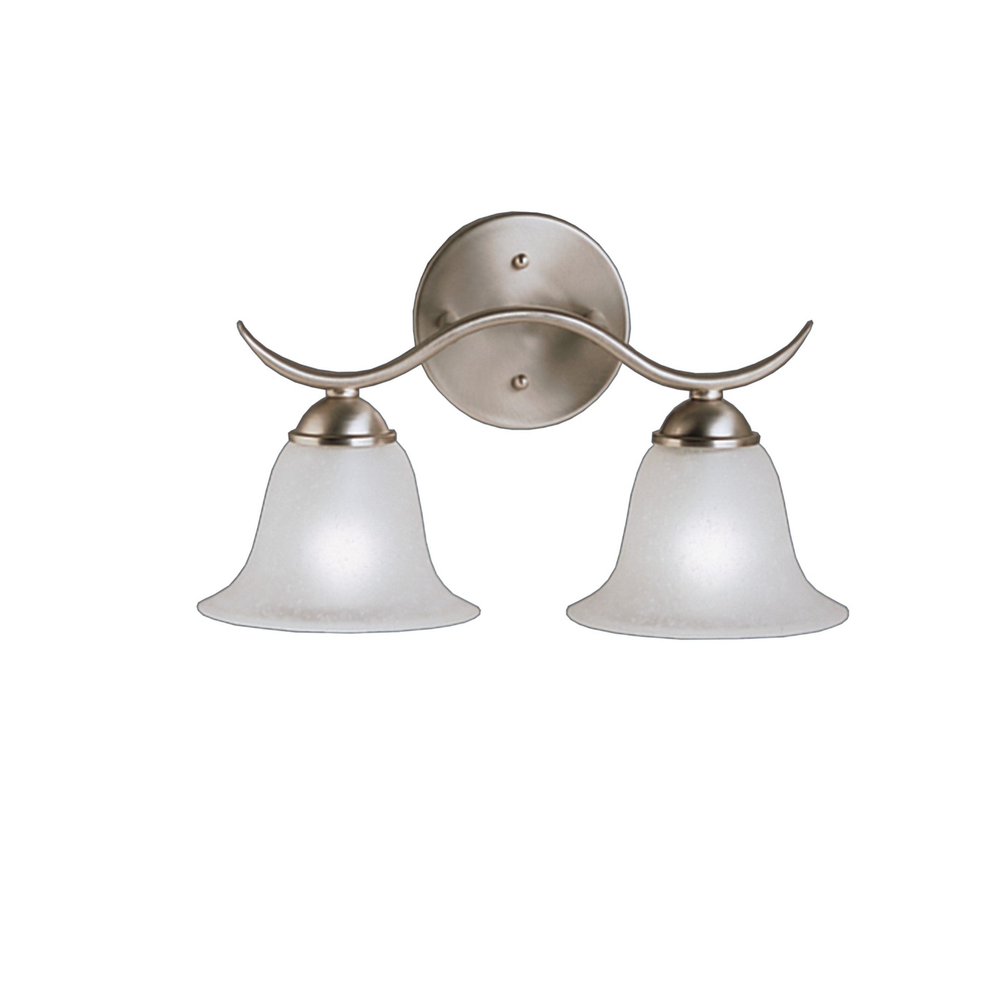 Dover 15" 2-Light Bath Vanity Light, Brushed Nickel Finish - Bees Lighting