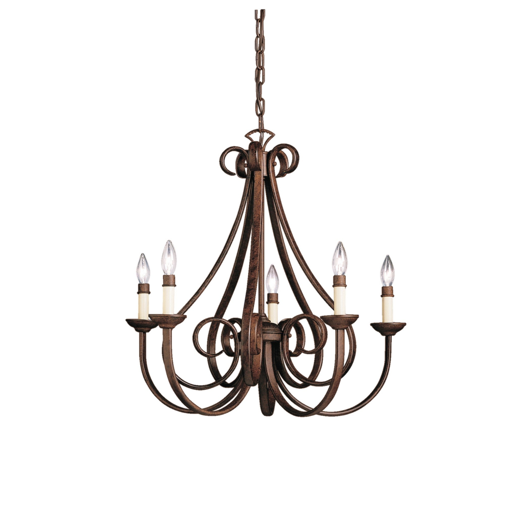 Dover 25" 5-Light Chandelier, Tannery Bronze Finish - Bees Lighting