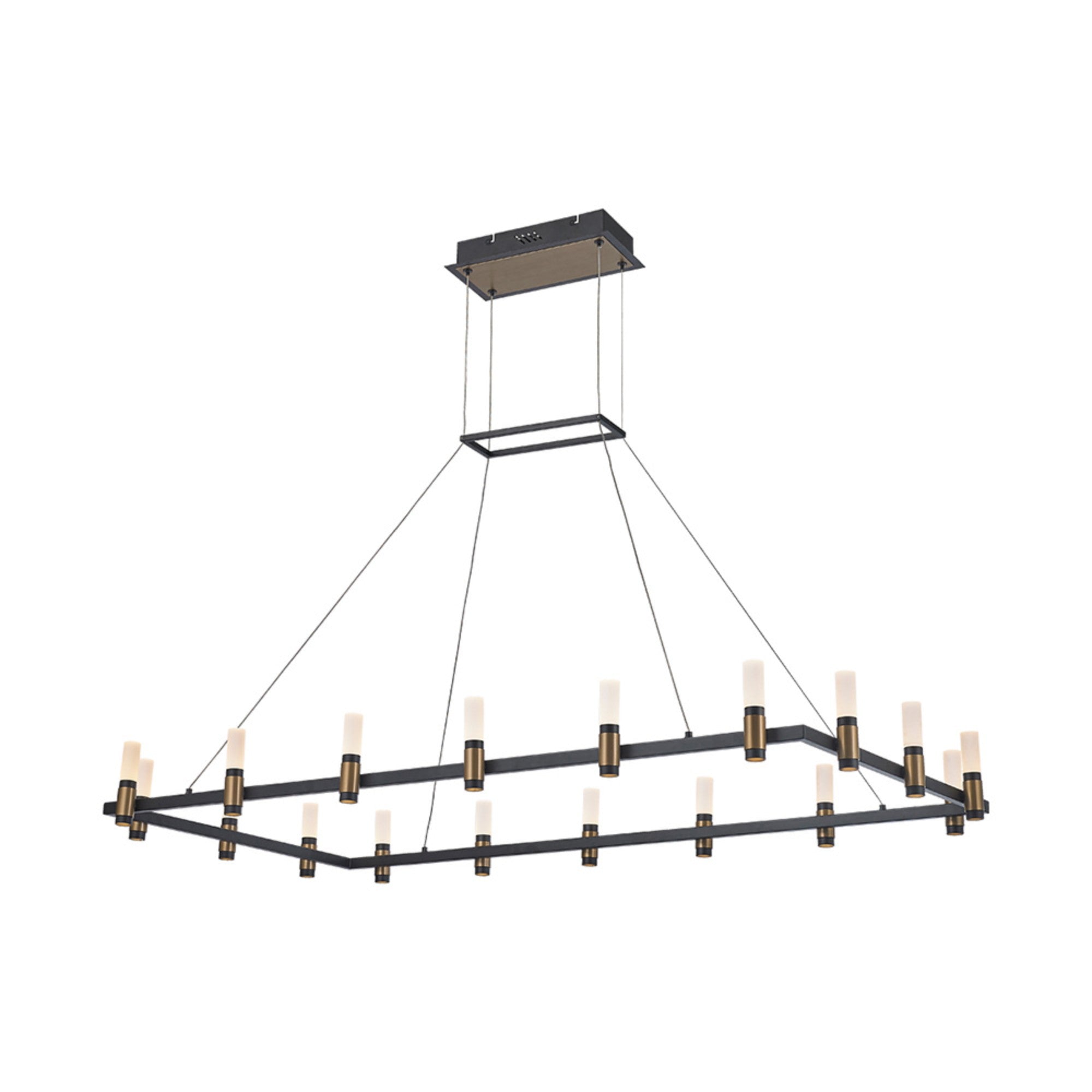 Altamont 18-Light 52" LED Grand Chandelier, Satin Nickel & Black Finish - Bees Lighting