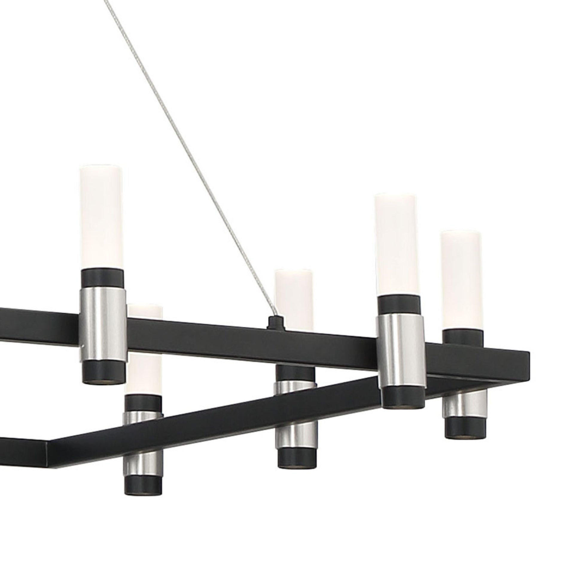 Altamont 18-Light 52" LED Grand Chandelier, Satin Nickel & Black Finish - Bees Lighting
